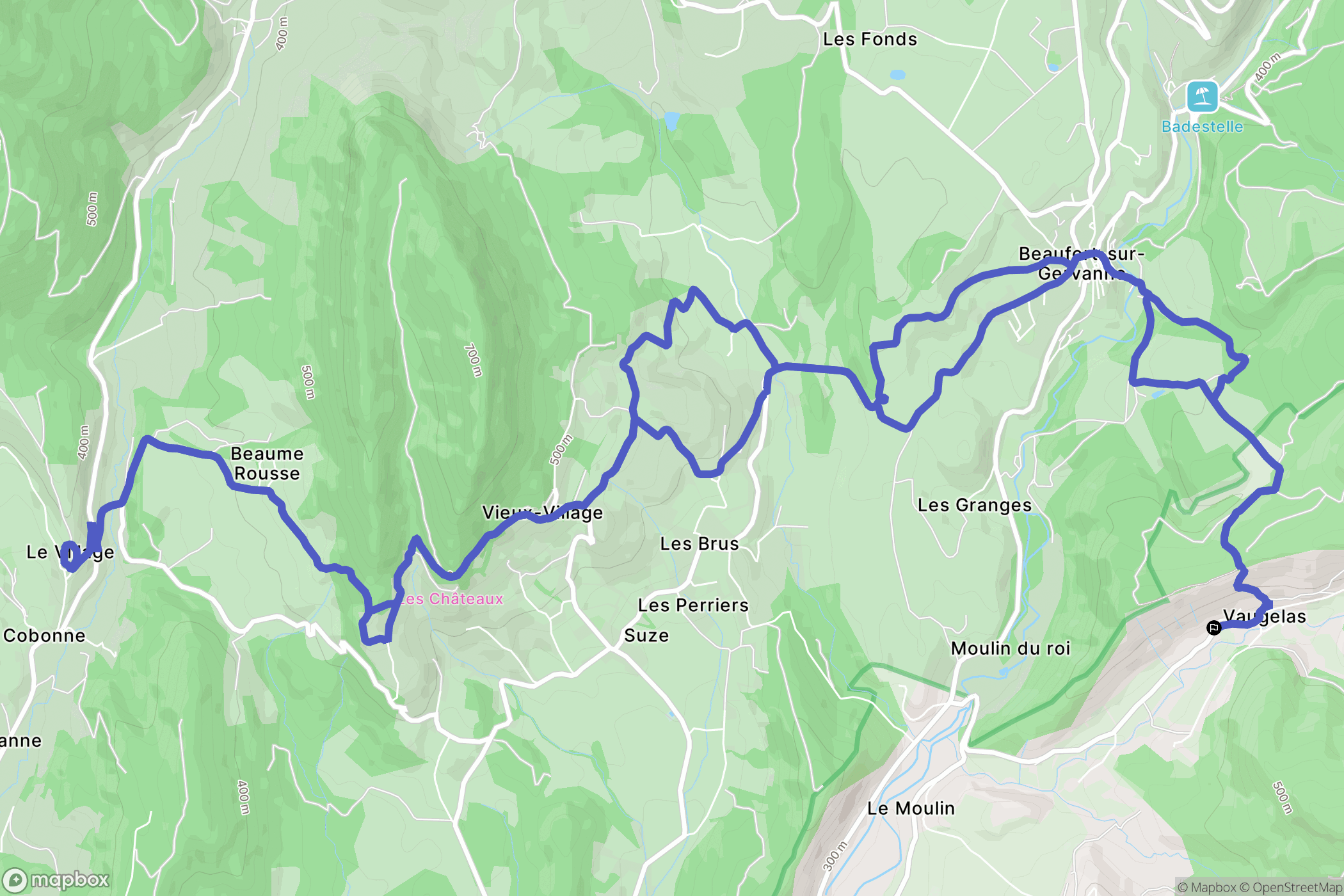 Montclar-sur-Gervanne : carte du parcours de randonnée - France