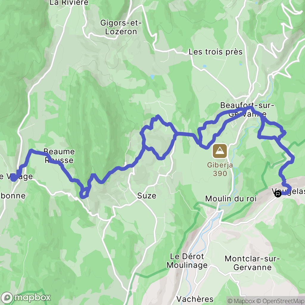Montclar-sur-Gervanne : carte du parcours de randonnée - France