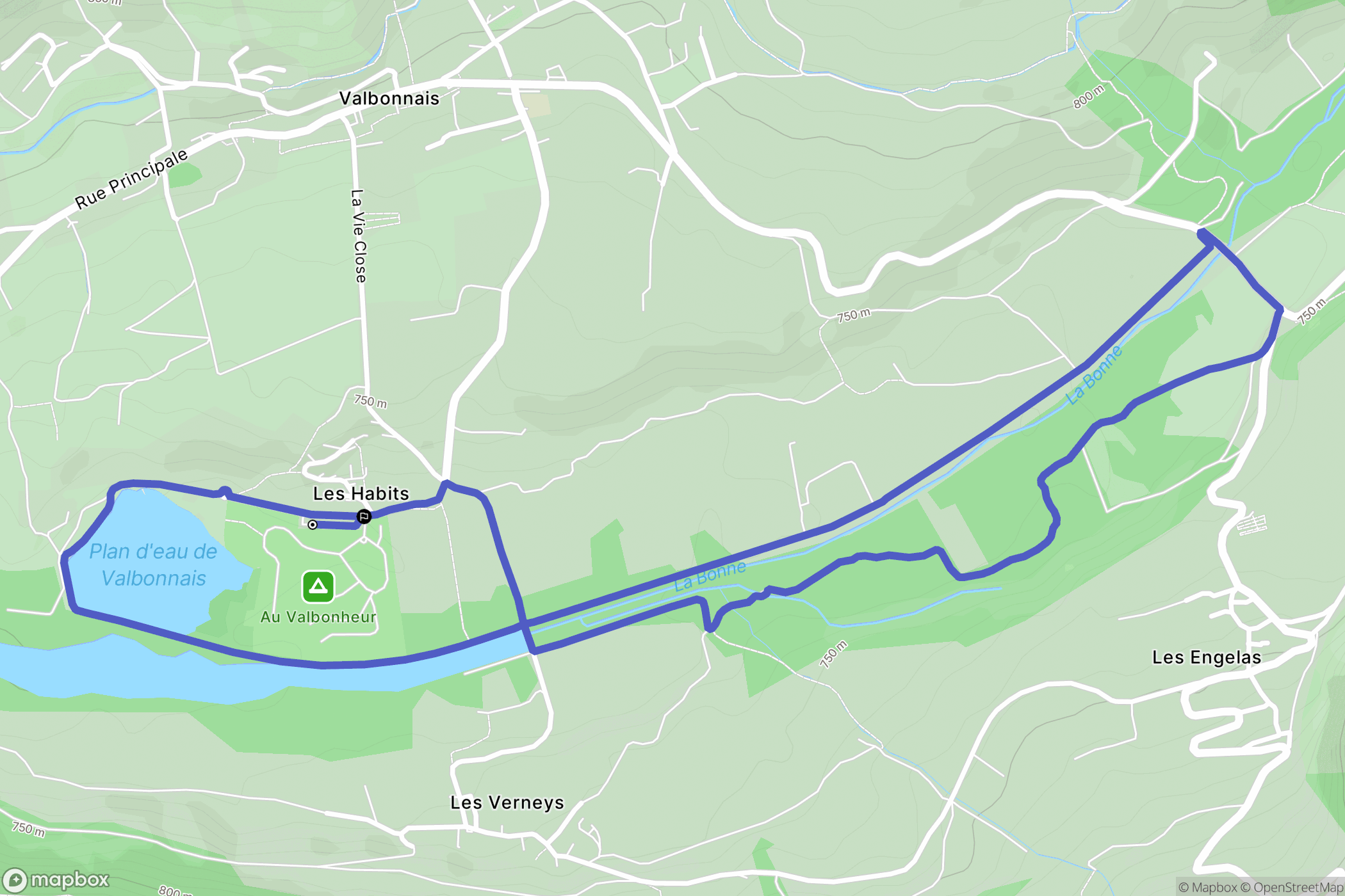 Valbonnais : carte du parcours de randonnée - France