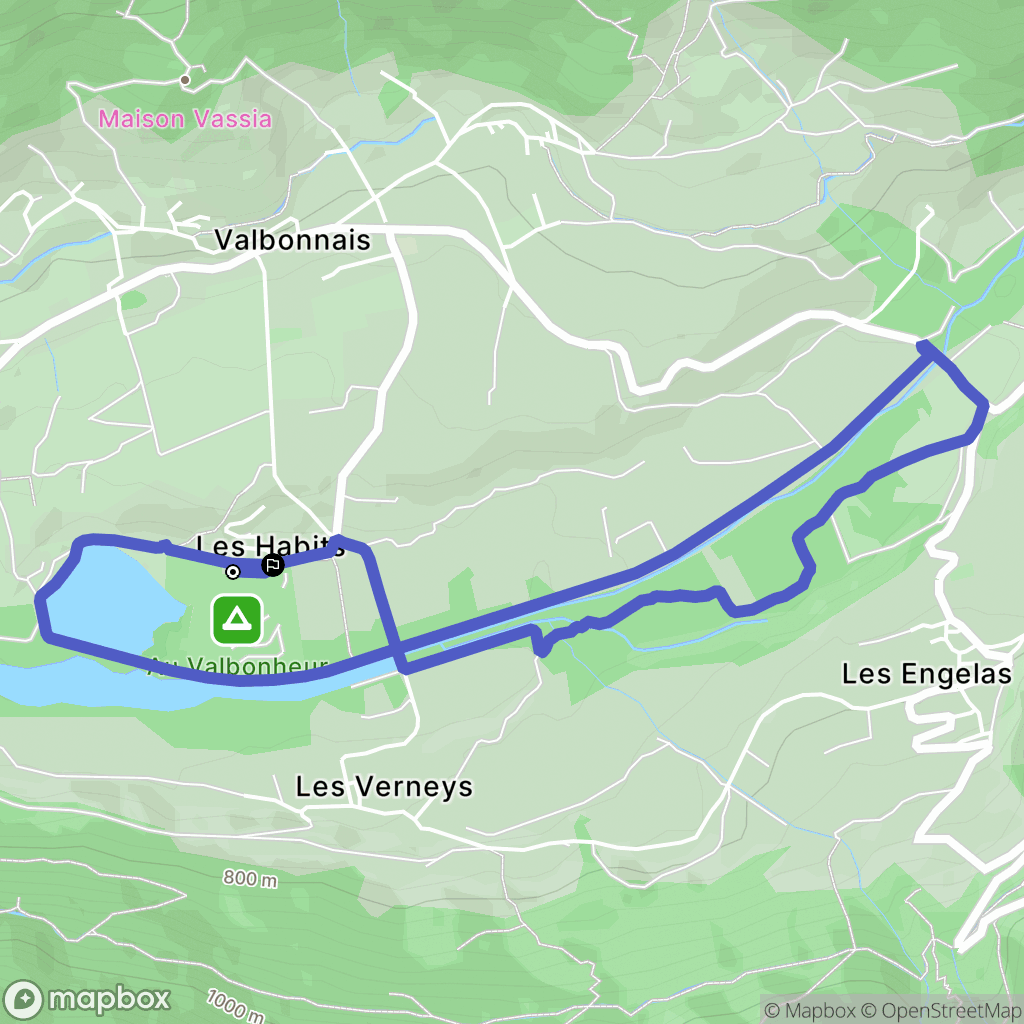 Valbonnais : carte du parcours de randonnée - France