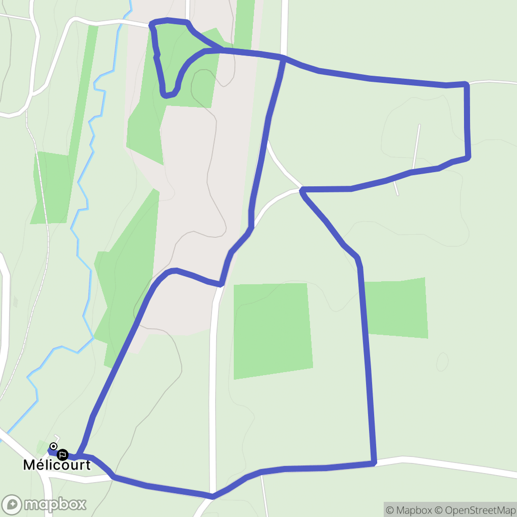Mélicourt : carte du parcours de randonnée - France