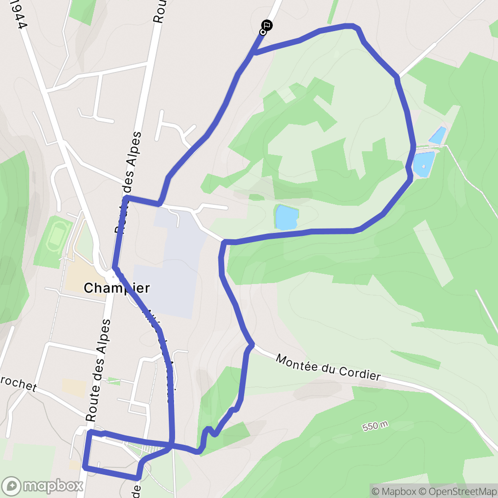 Champier : carte du parcours de randonnée - France