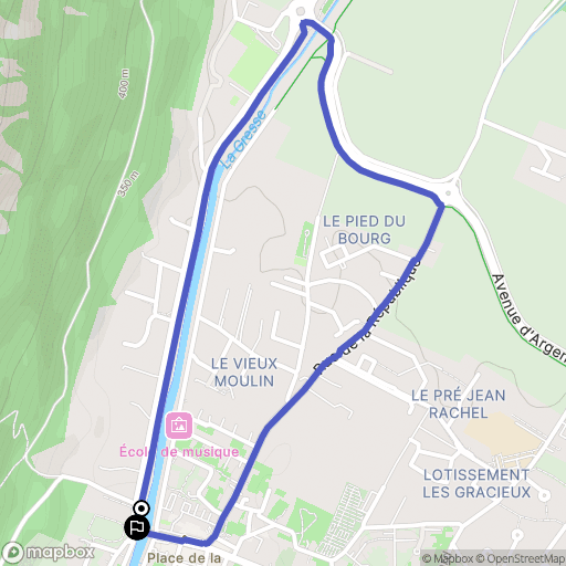 Vif : carte du parcours de randonnée - France