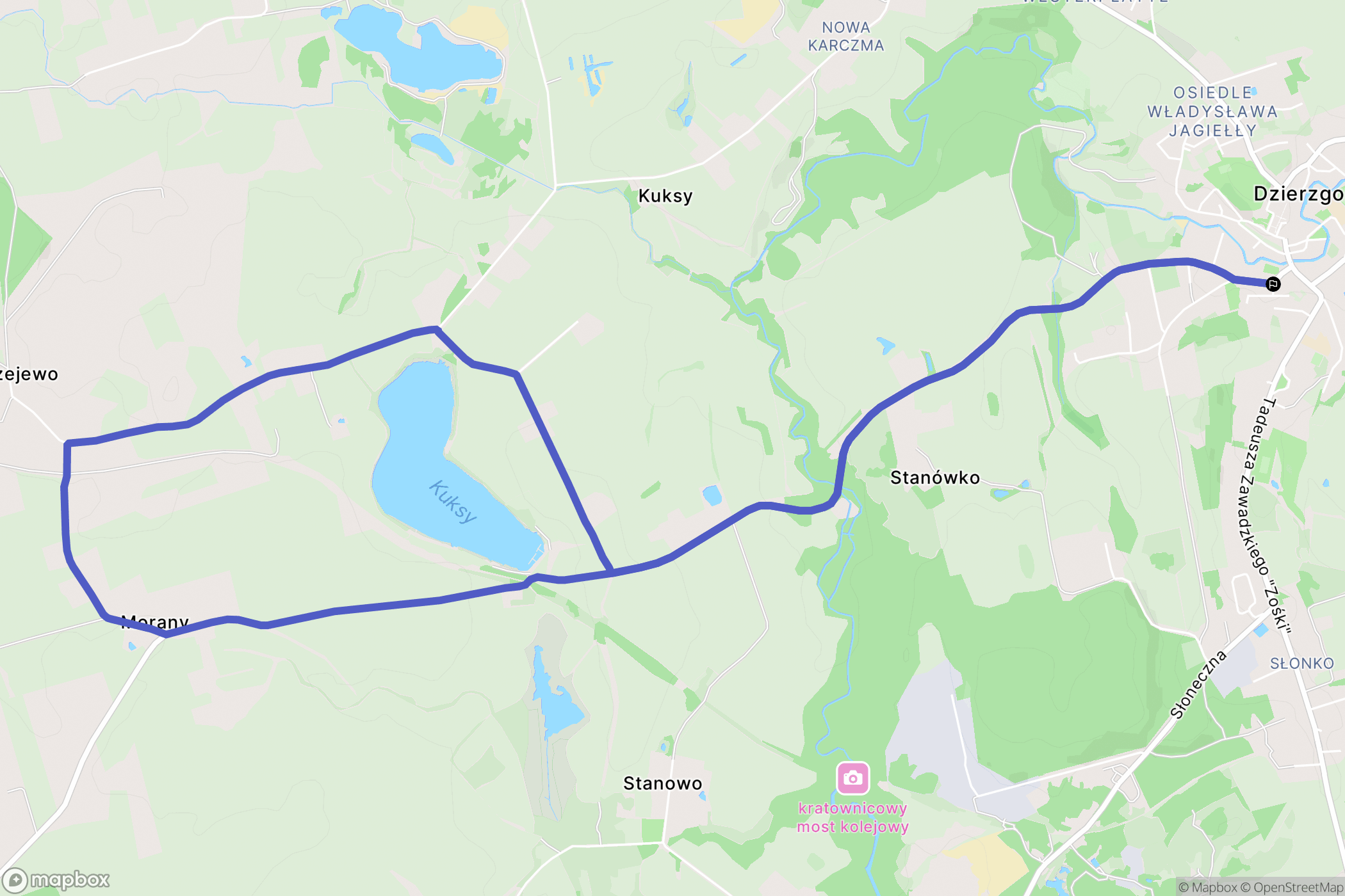 Dzierzgoń: mapa trasy - Poland