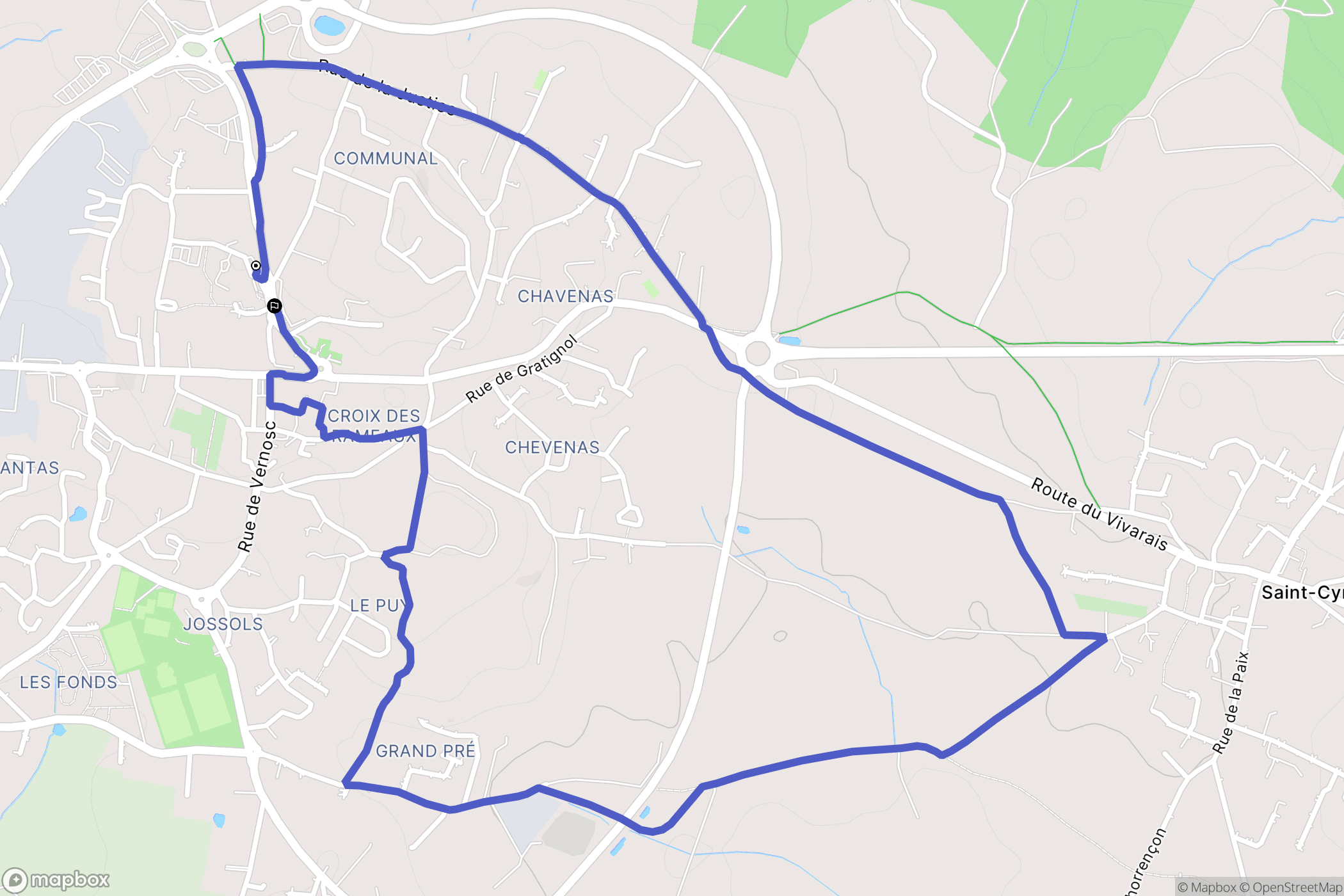 Davézieux : carte du parcours de randonnée - France