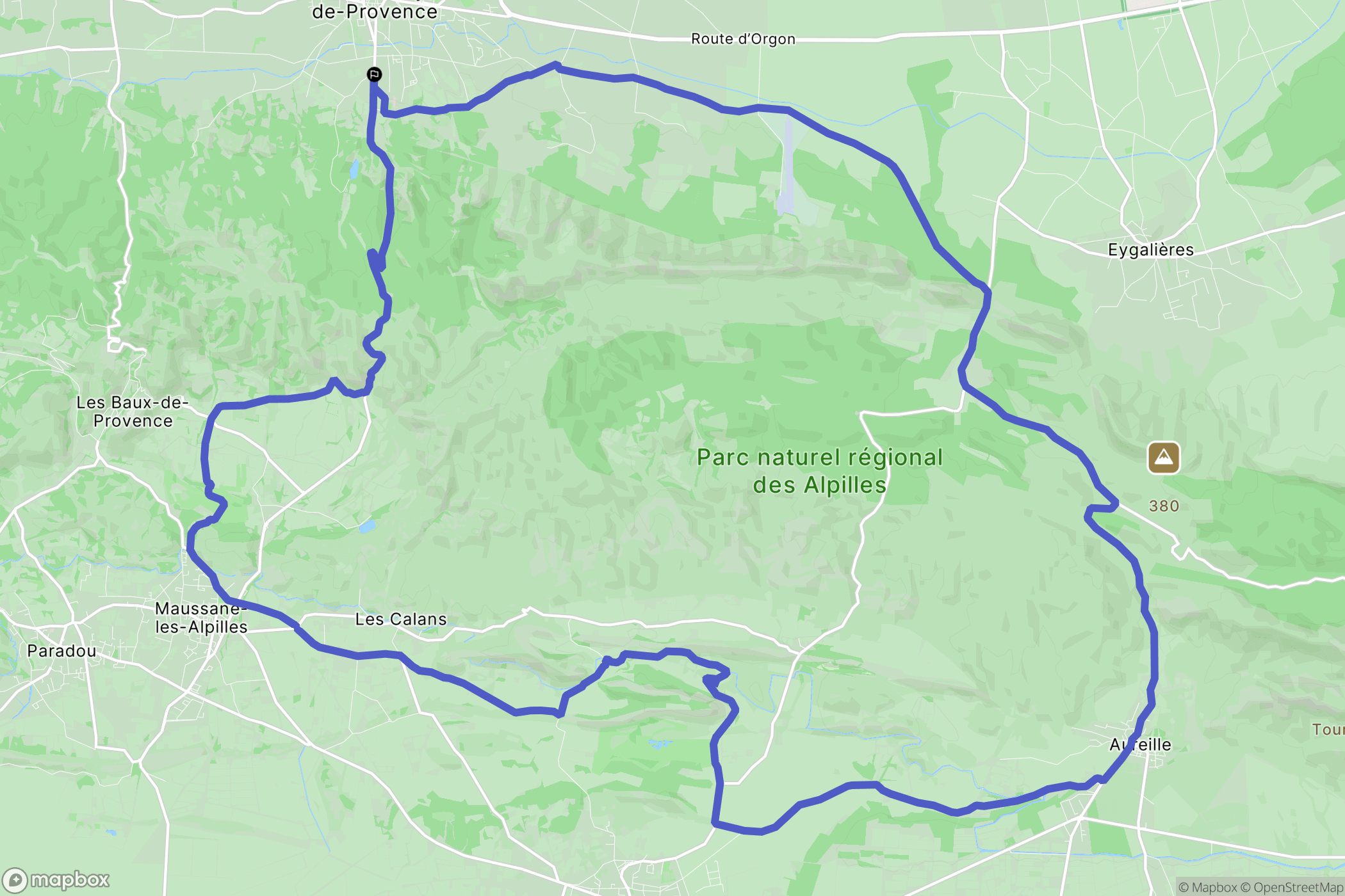 Saint-Rémy-de-Provence : carte du parcours de randonnée - France