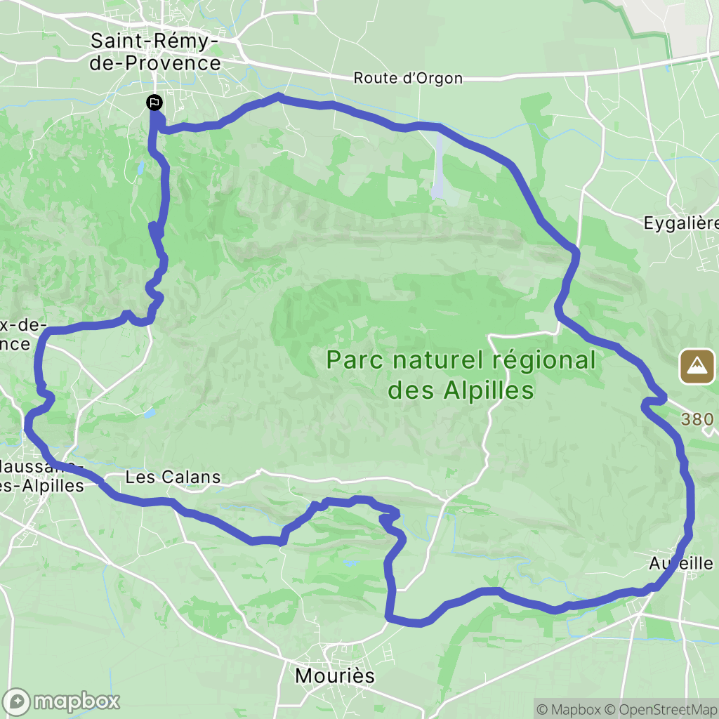 Saint-Rémy-de-Provence : carte du parcours de randonnée - France