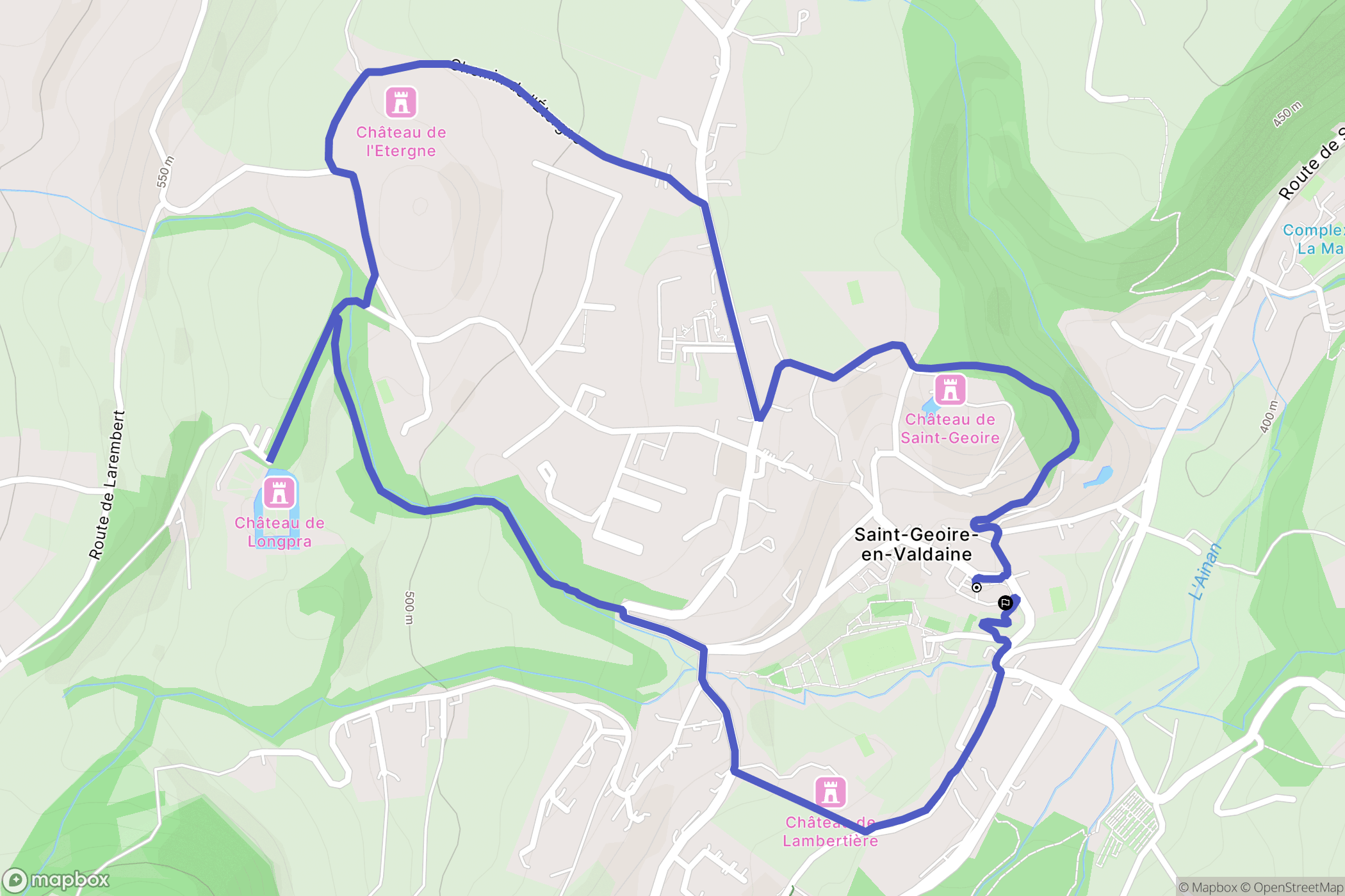 Saint-Geoire-en-Valdaine : carte du parcours de randonnée - France
