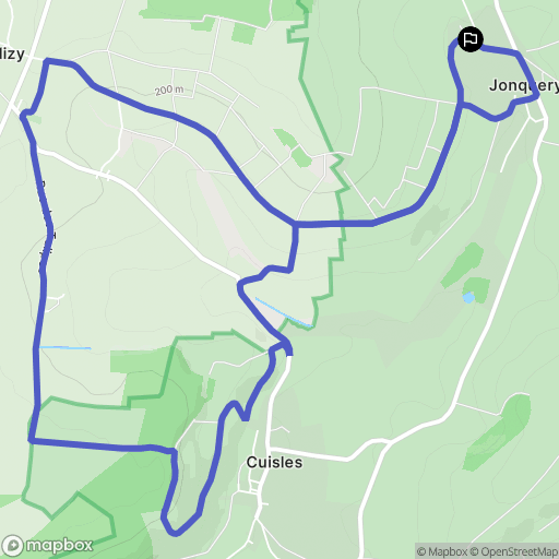 Jonquery : carte du parcours de randonnée - France