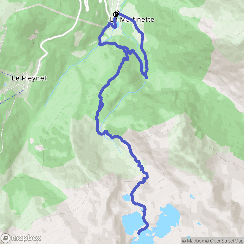 Le Haut-Bréda : carte du parcours de randonnée - France