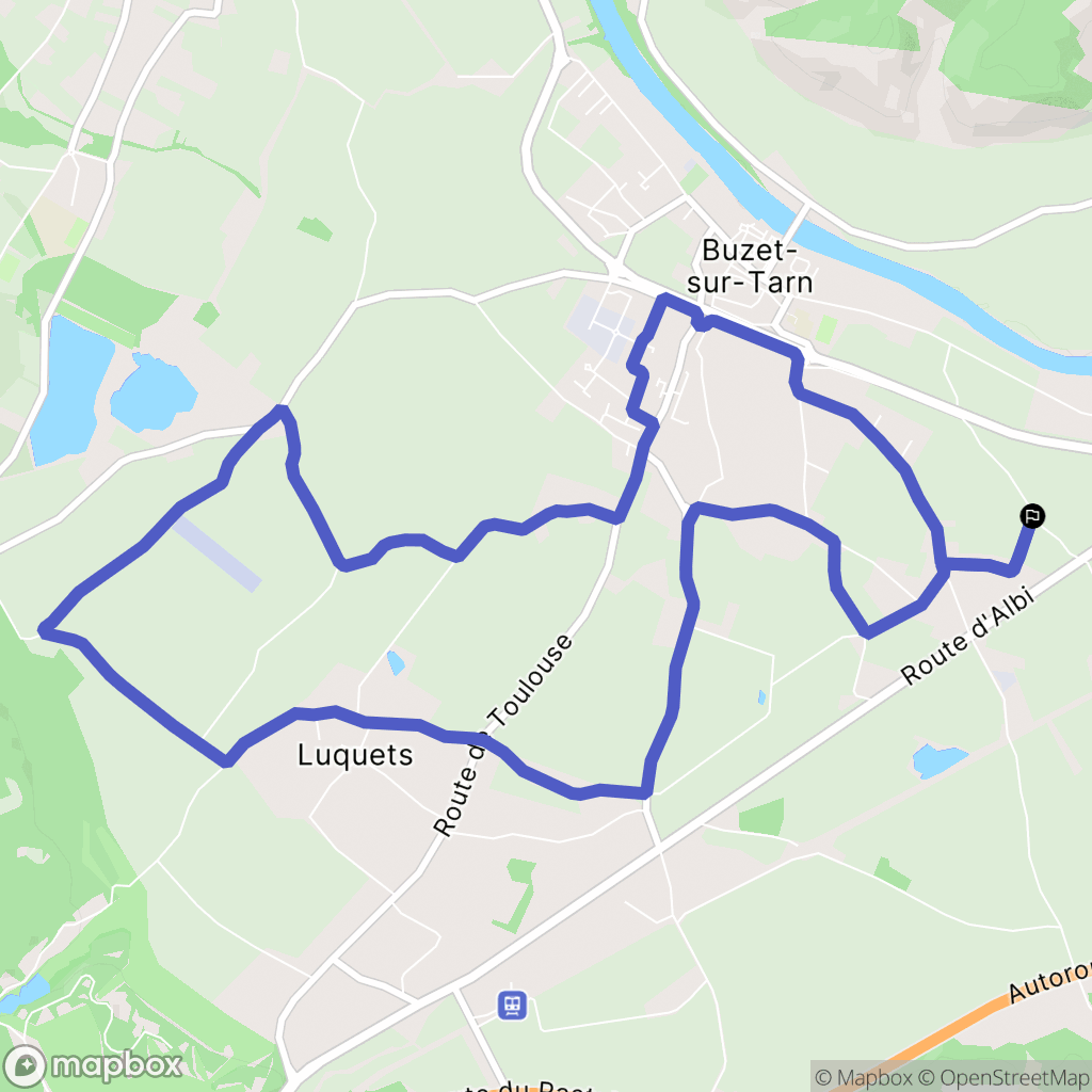Buzet-sur-Tarn : carte du parcours de randonnée - France