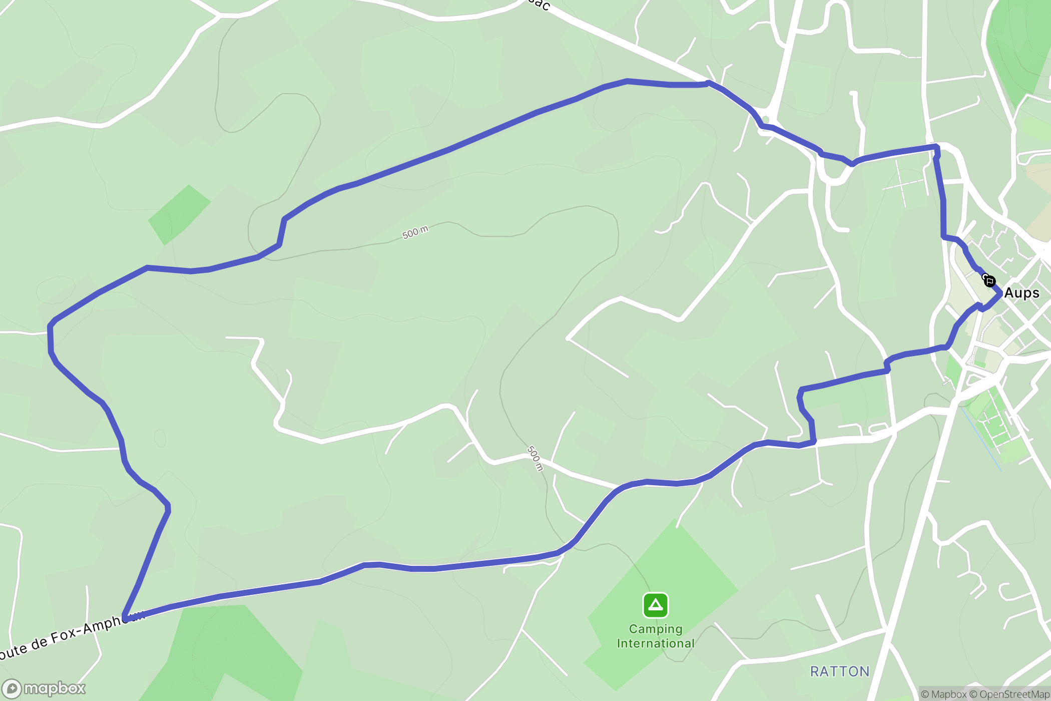 Aups : carte du parcours de randonnée - France
