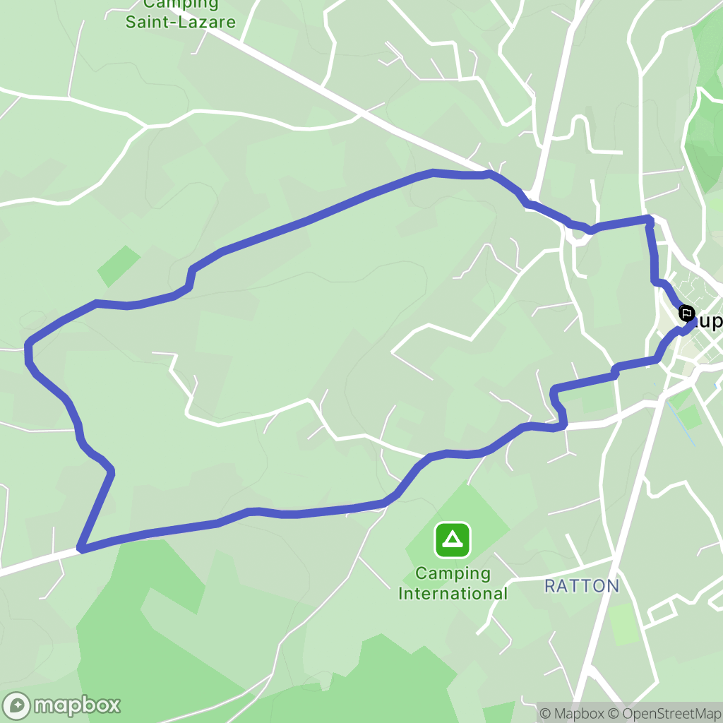 Aups : carte du parcours de randonnée - France