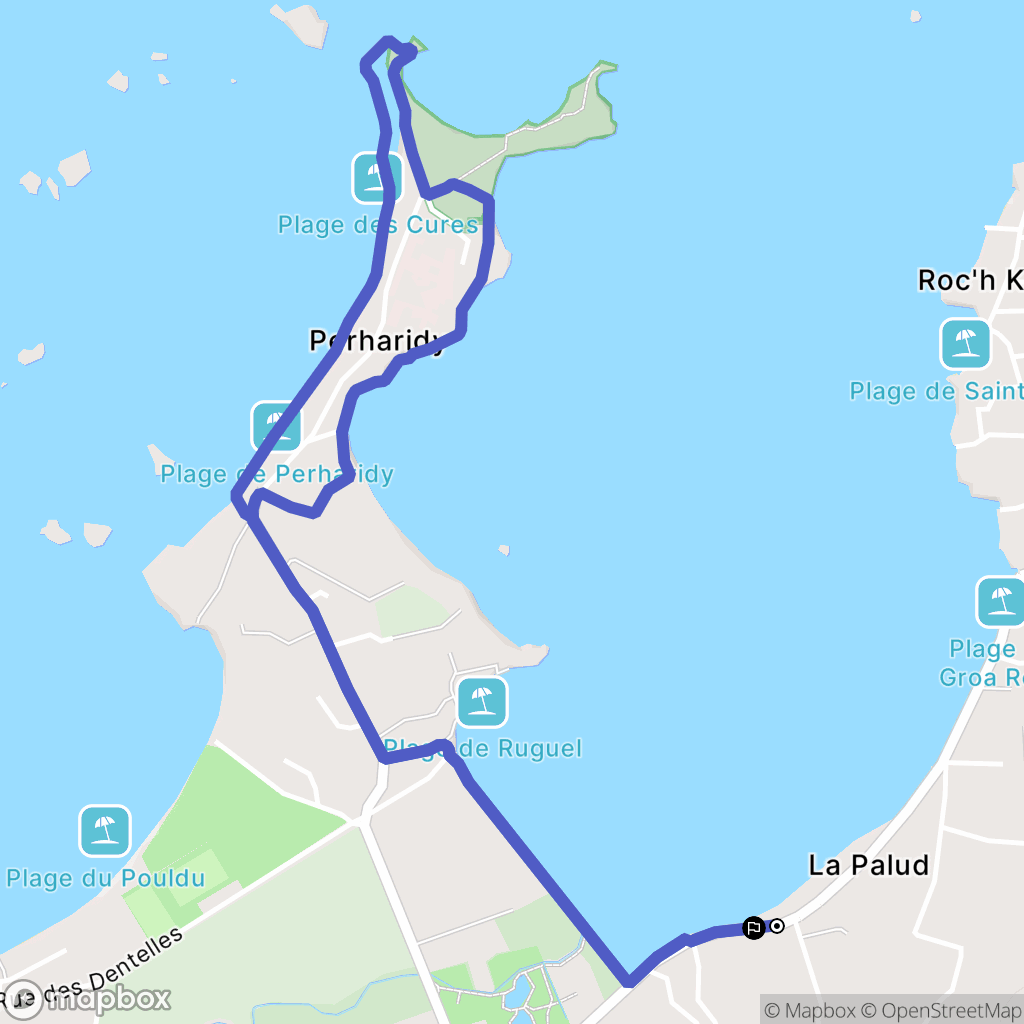 Roscoff : carte du parcours de randonnée - France