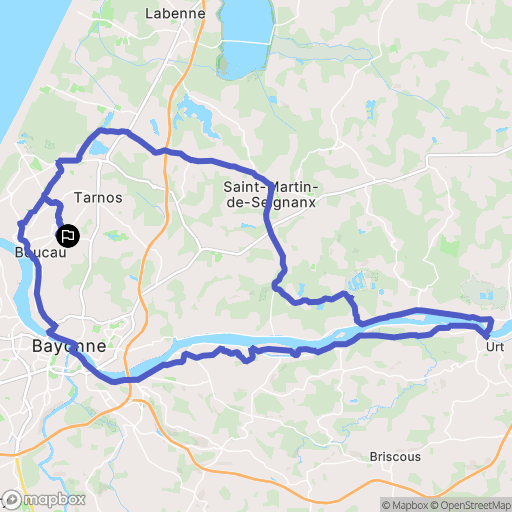 Boucau : carte du parcours de randonnée - France
