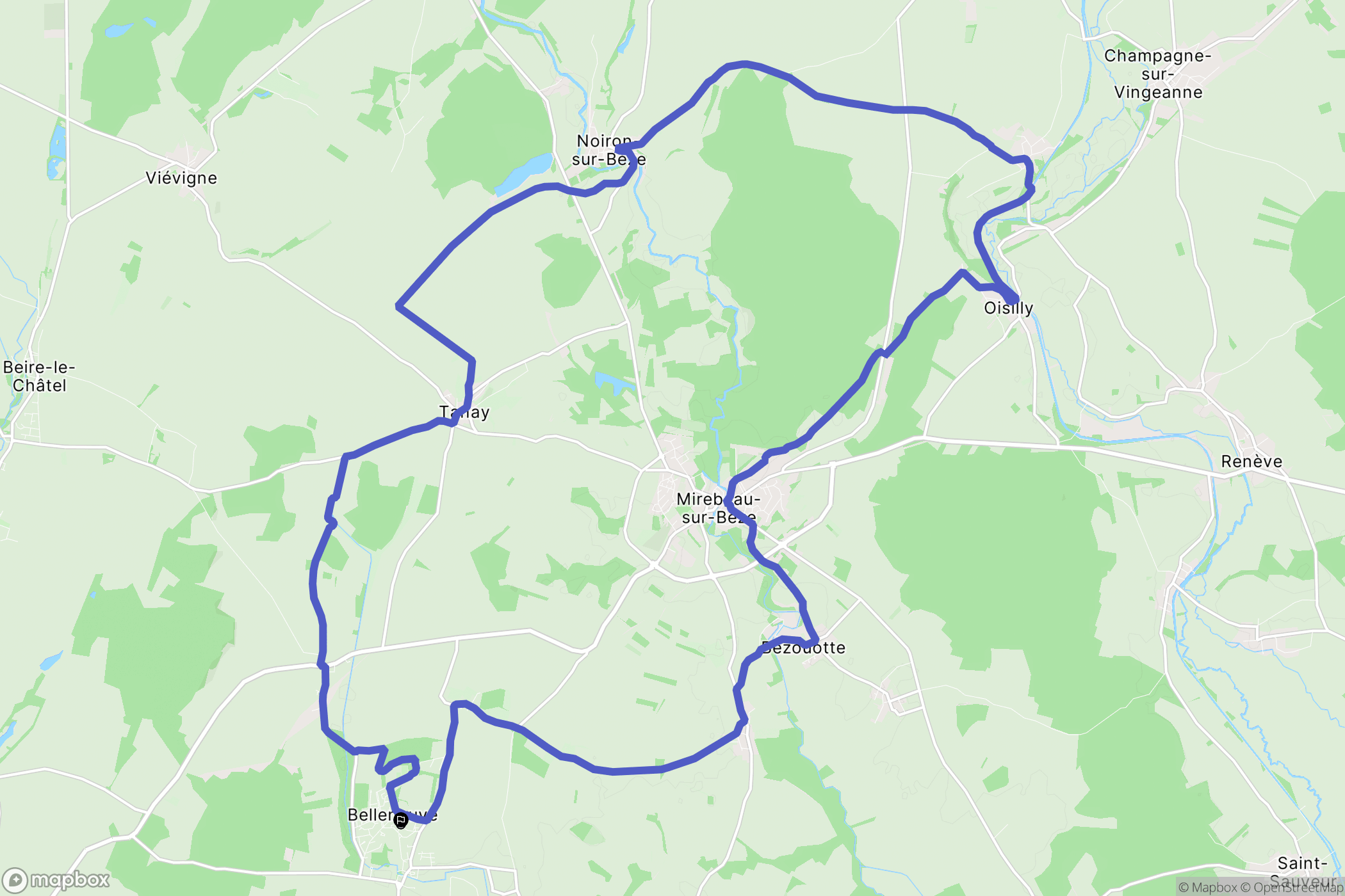 Belleneuve : carte du parcours de randonnée - France
