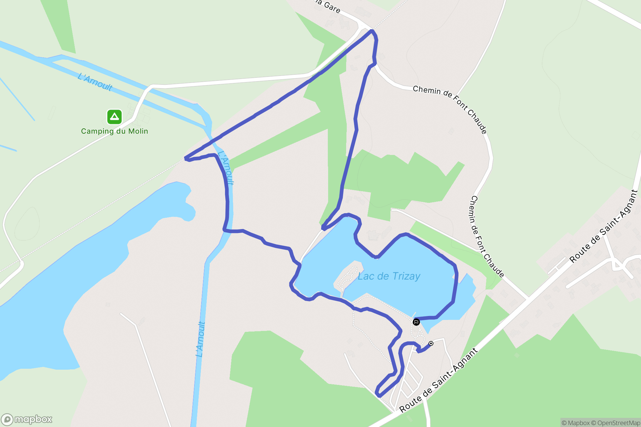 Trizay : carte du parcours de randonnée - France