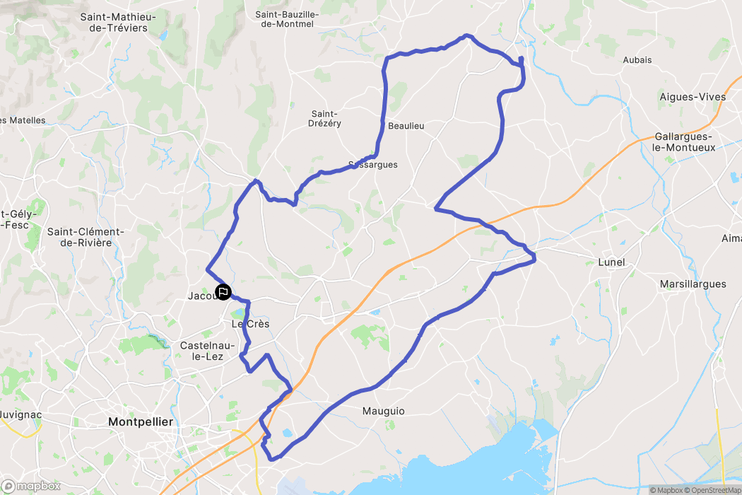 Jacou : carte du parcours de randonnée - France