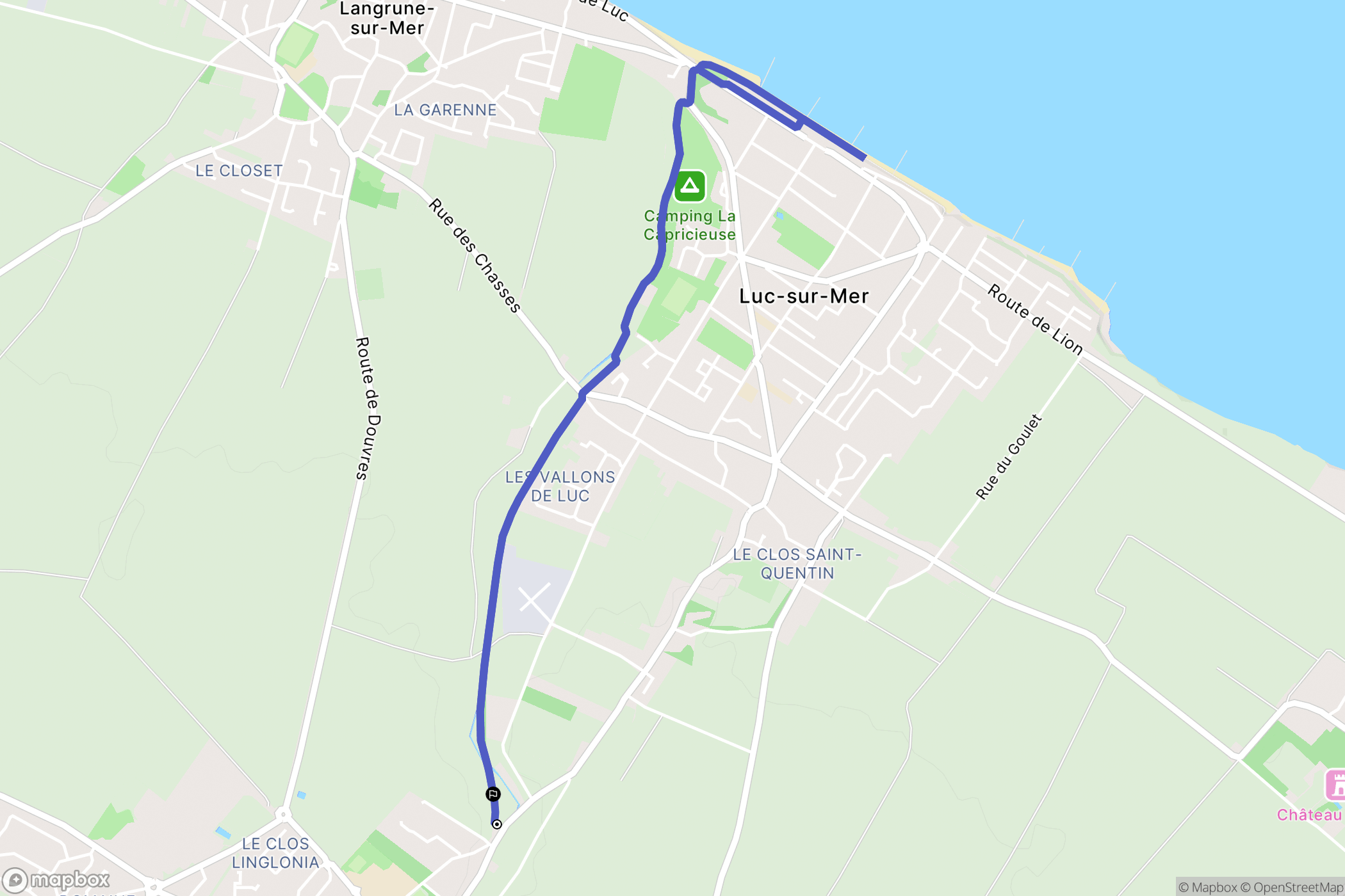 Luc-sur-Mer : carte du parcours de randonnée - France
