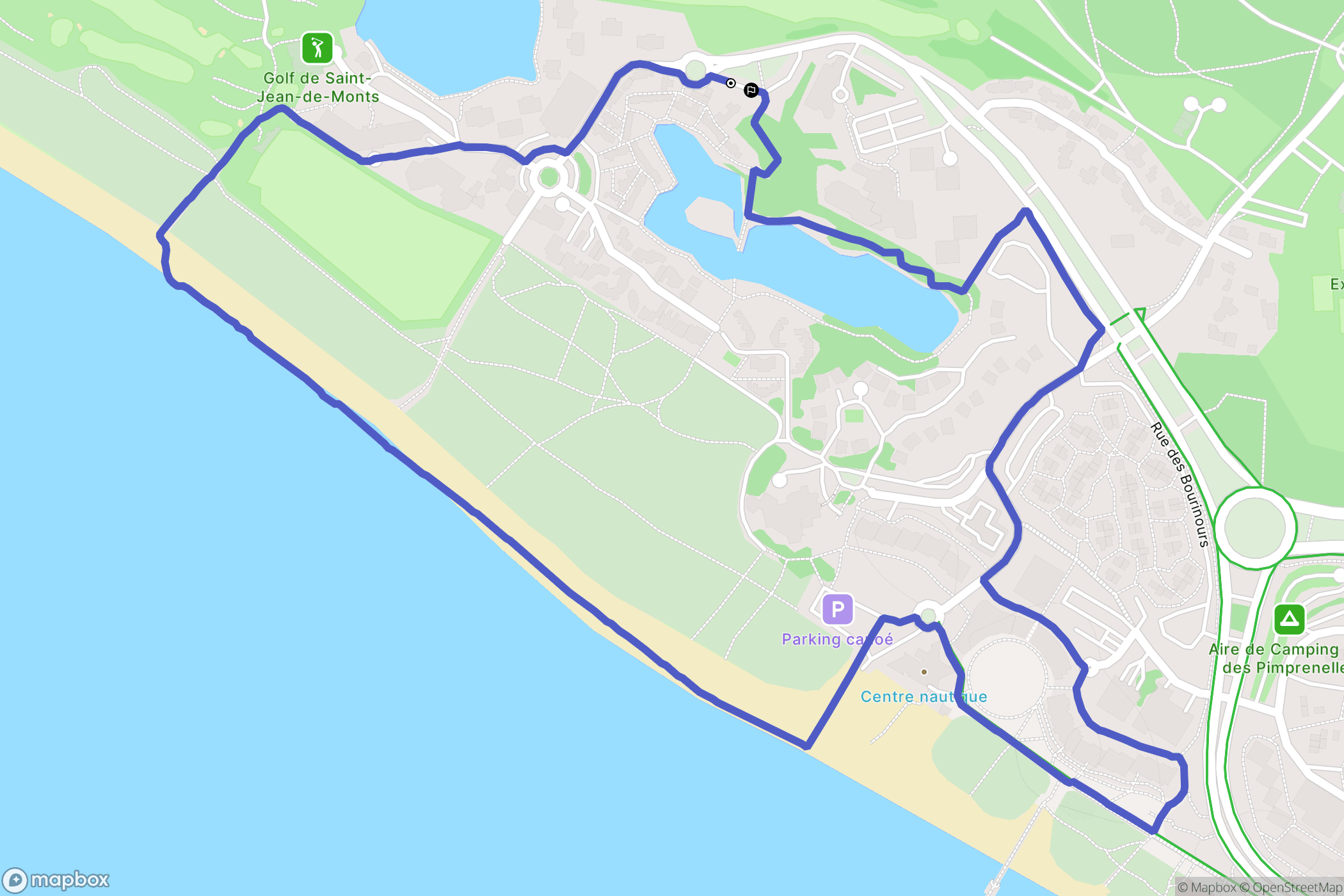 Saint-Jean-de-Monts : carte du parcours de randonnée - France