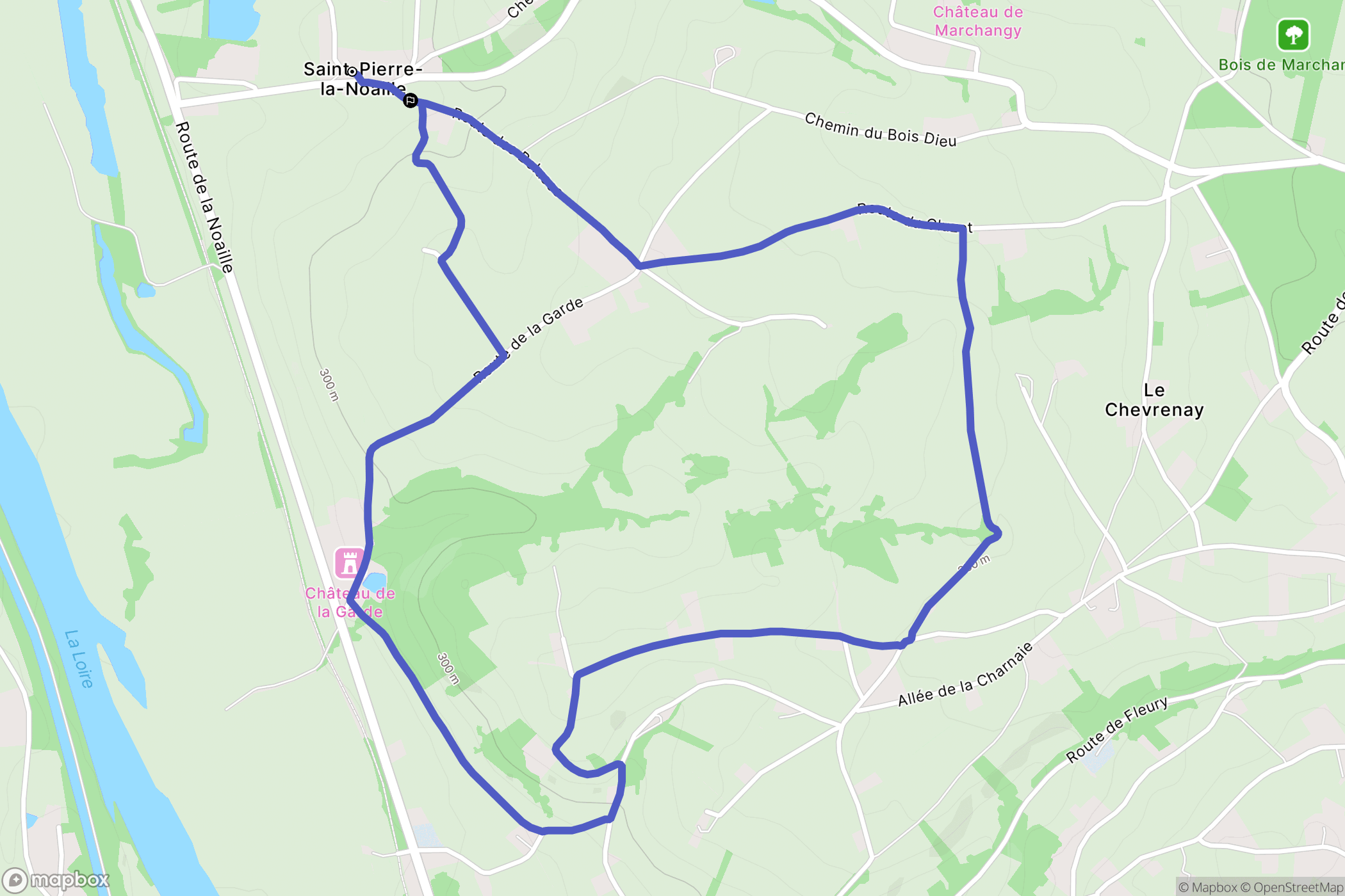 Saint-Pierre-la-Noaille : carte du parcours de randonnée - France