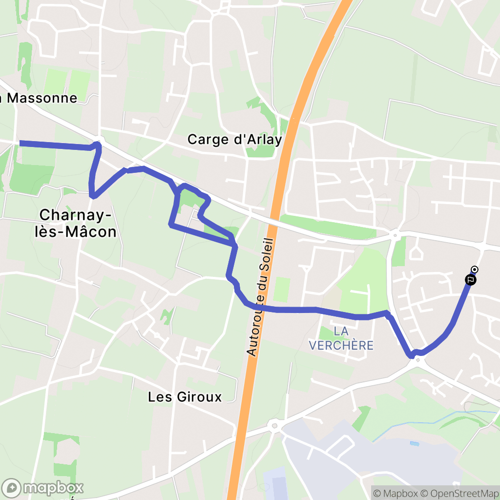Charnay-lès-Mâcon : carte du parcours de randonnée - France