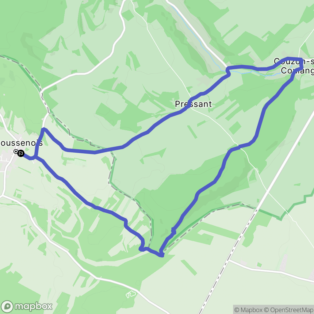 Boussenois : carte du parcours de randonnée - France