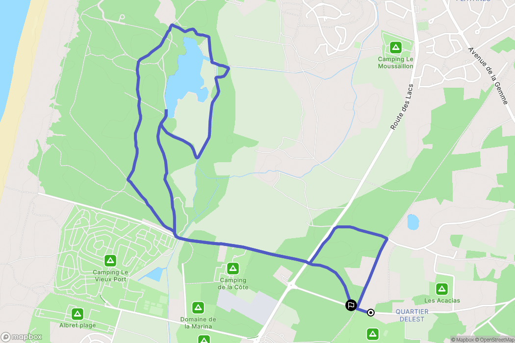 Messanges : carte du parcours de randonnée - France