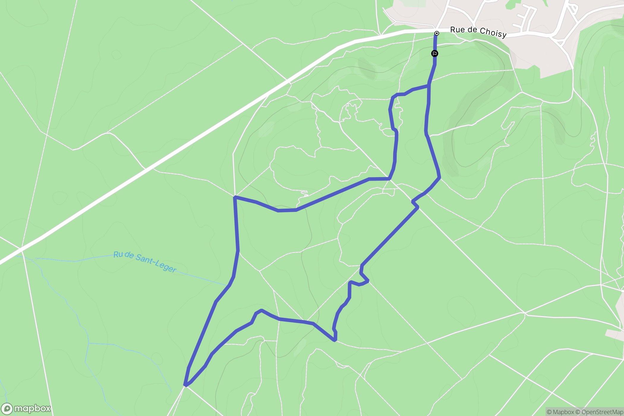 Tracy-le-Mont : carte du parcours de randonnée - France