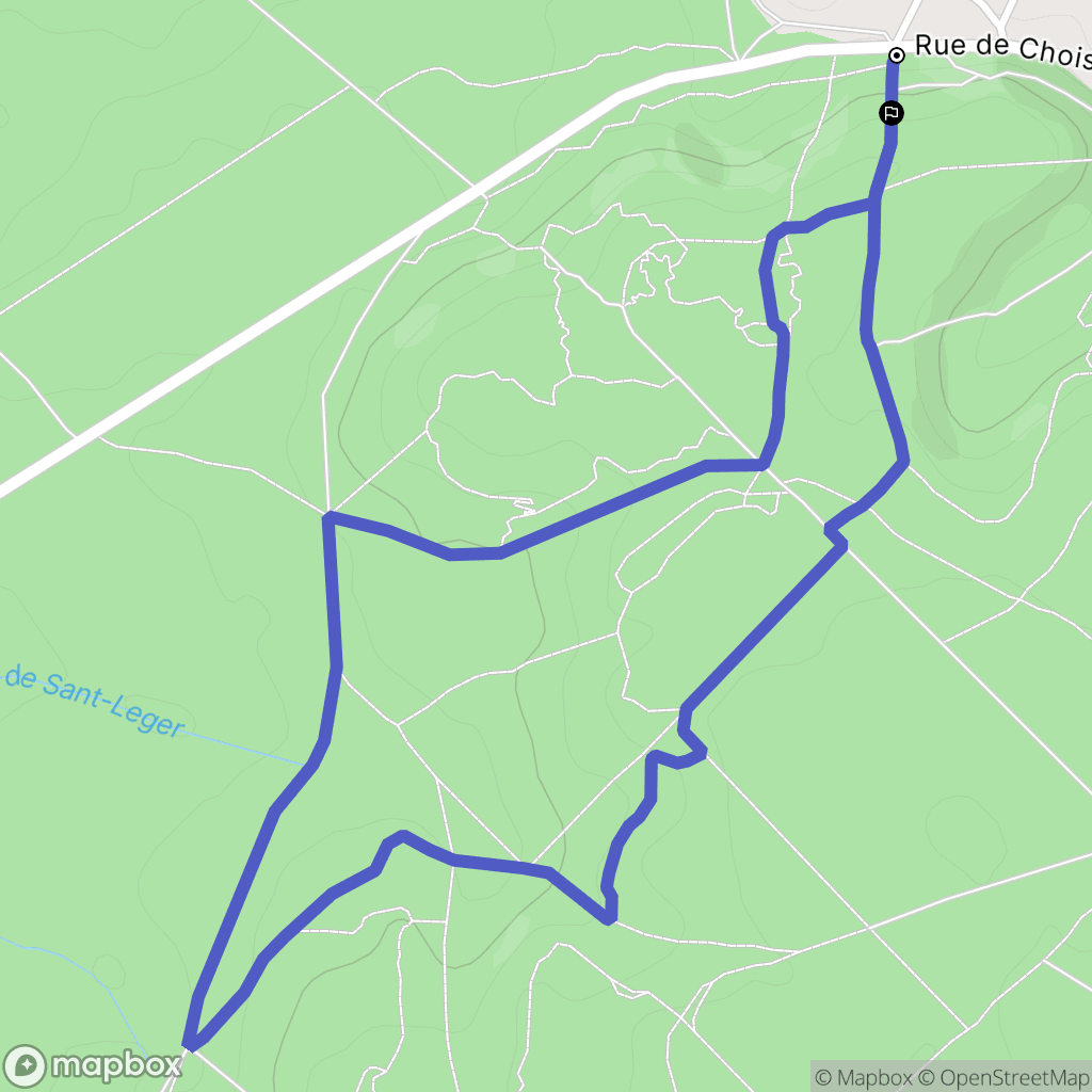 Tracy-le-Mont : carte du parcours de randonnée - France