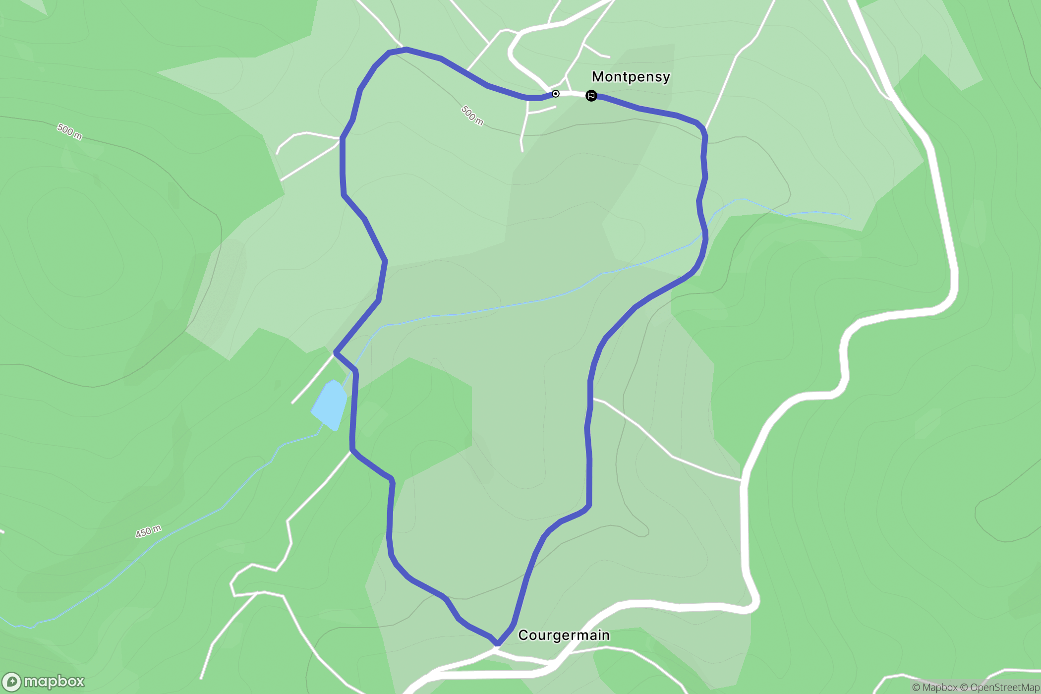 Ouroux-en-Morvan : carte du parcours de randonnée - France