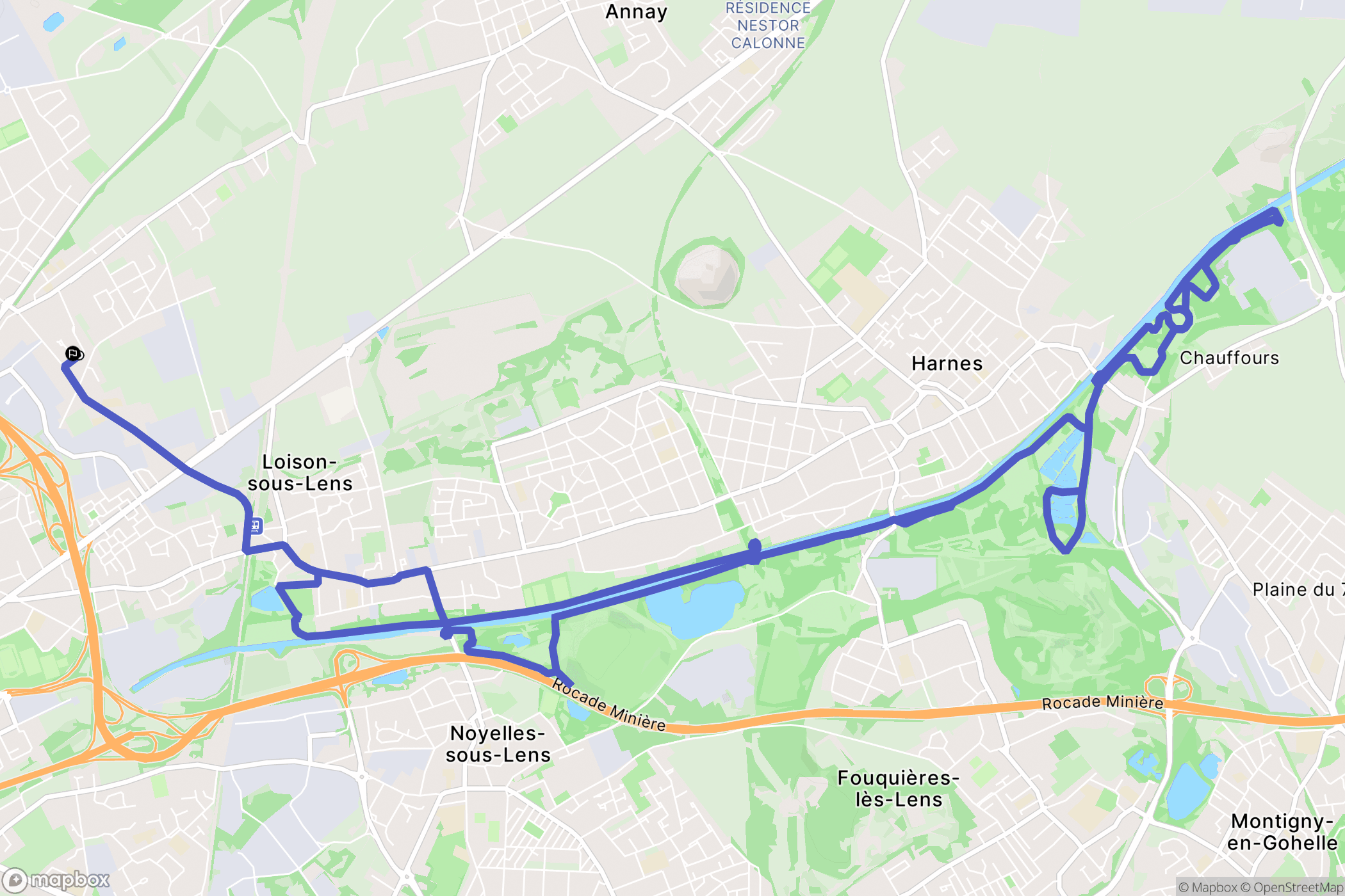 Loison-sous-Lens : carte du parcours de randonnée - France