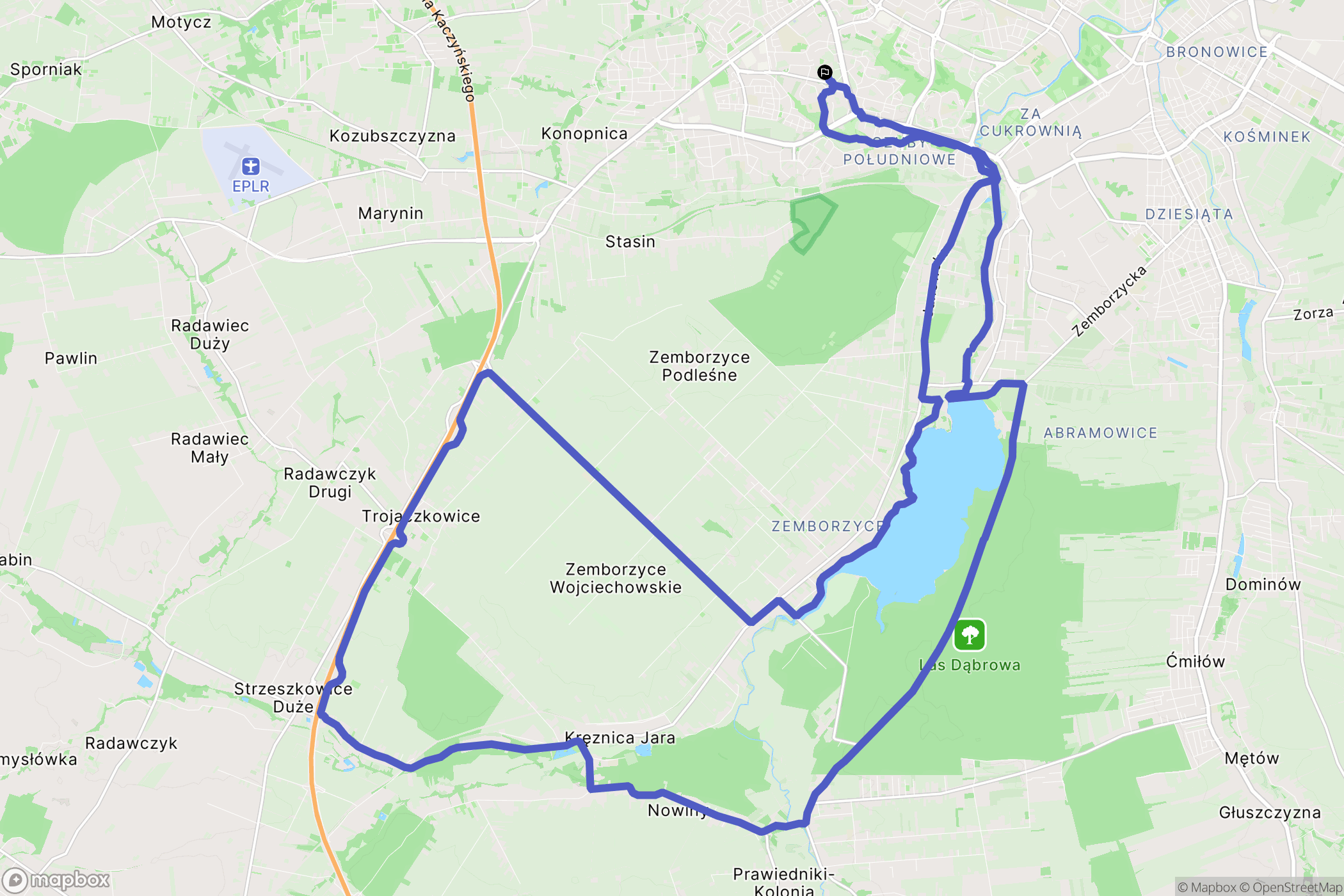 Lublin: mapa trasy - Poland