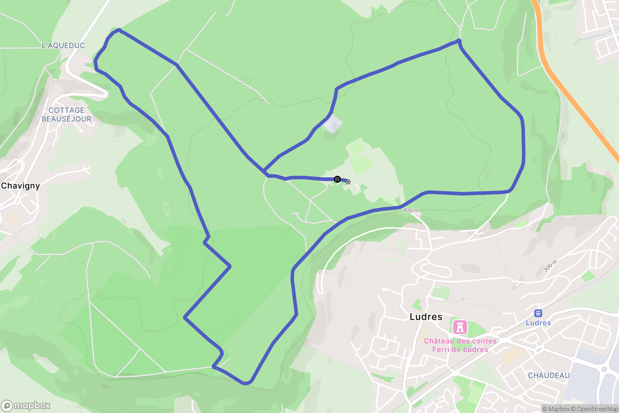 Ludres : carte du parcours de randonnée - France