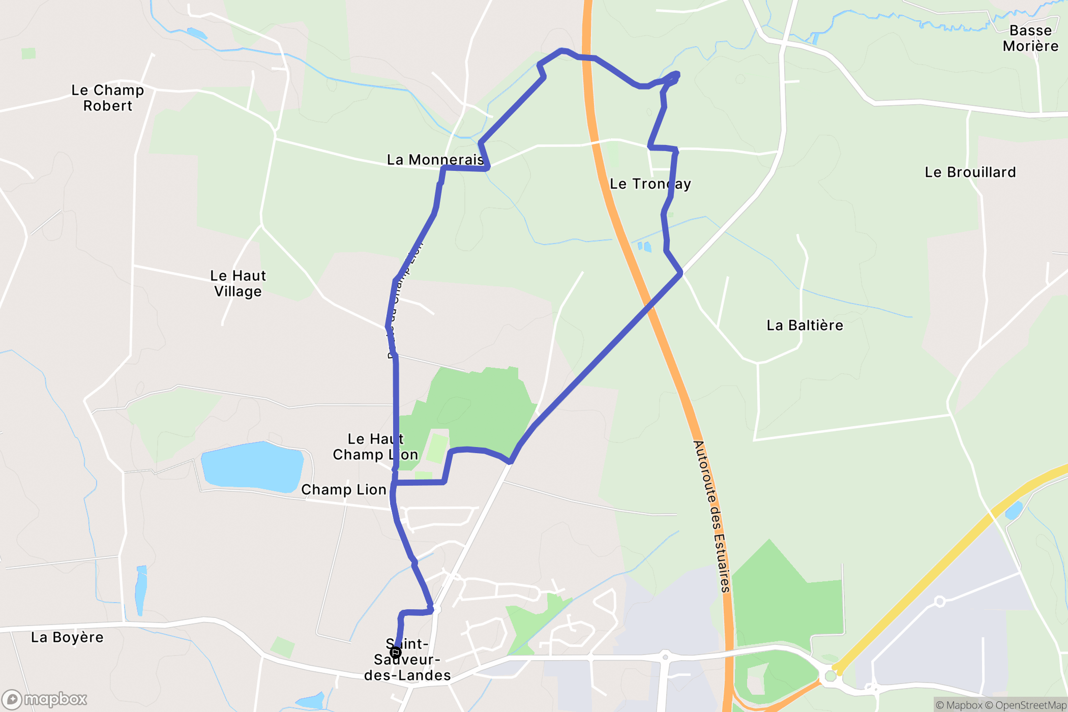 Saint-Sauveur-des-Landes : carte du parcours de randonnée - France