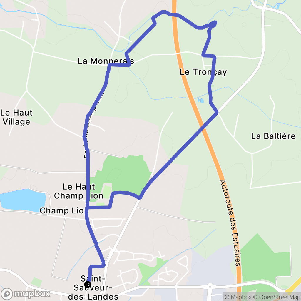 Saint-Sauveur-des-Landes : carte du parcours de randonnée - France