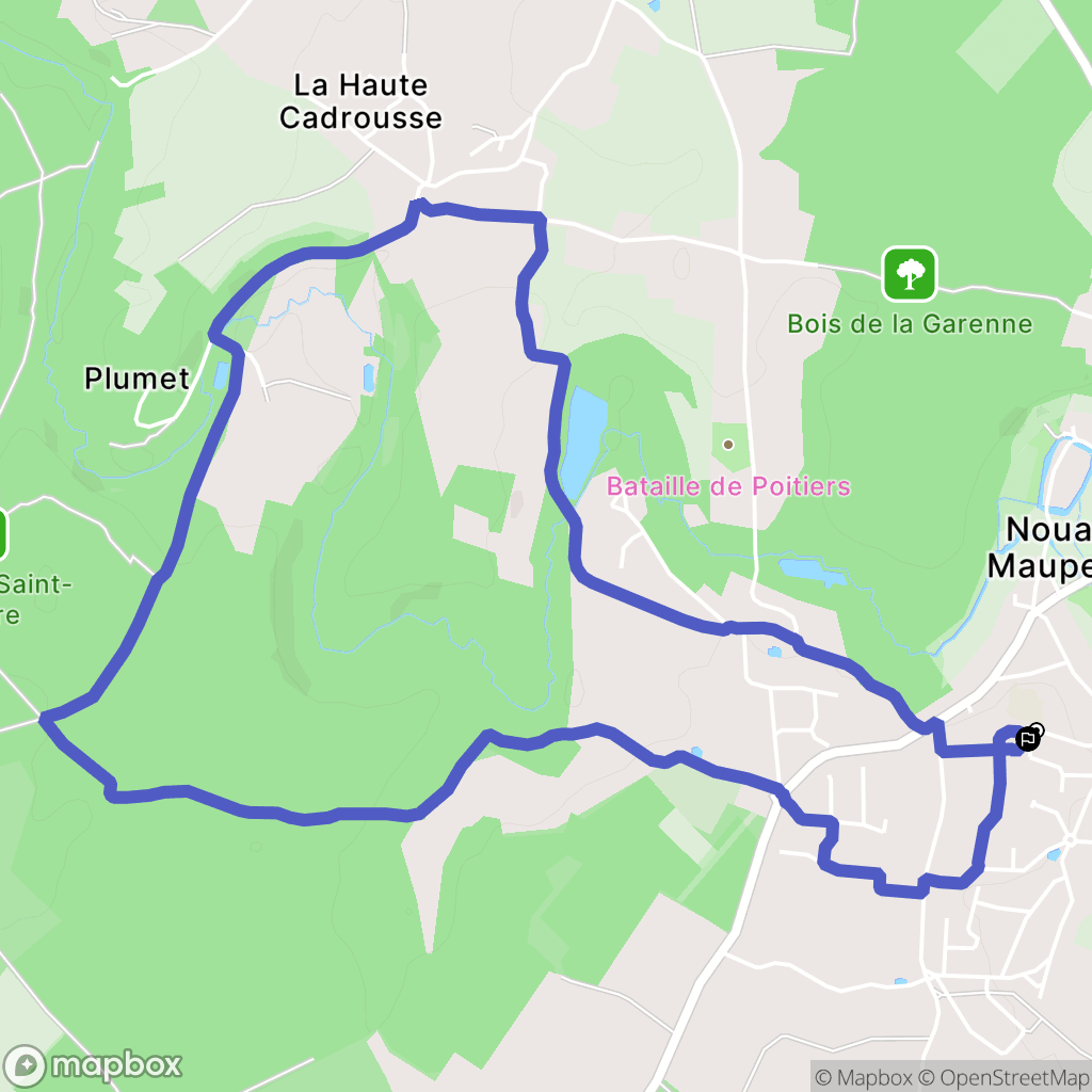 Nouaillé-Maupertuis : carte du parcours de randonnée - France