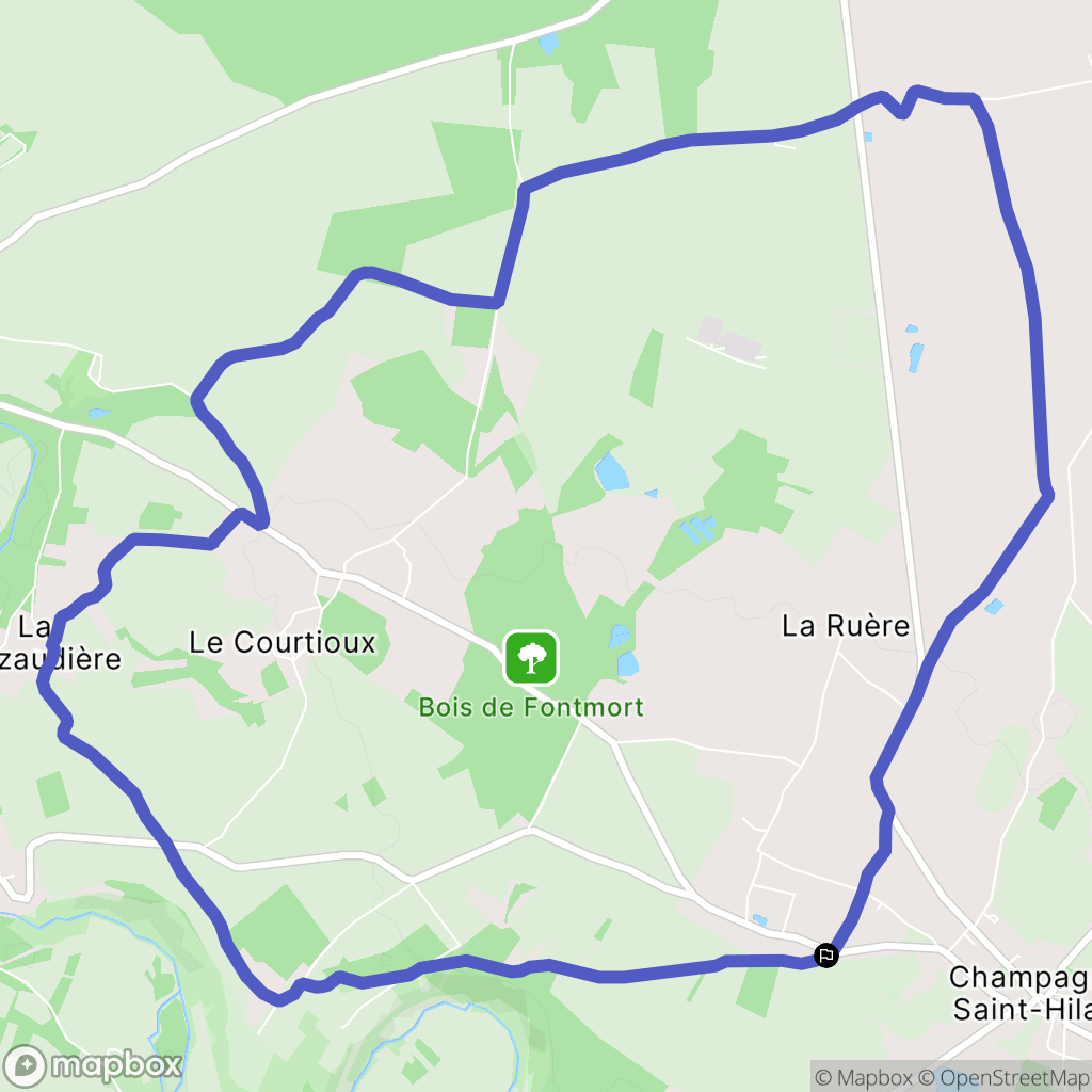 Champagné-Saint-Hilaire : carte du parcours de randonnée - France
