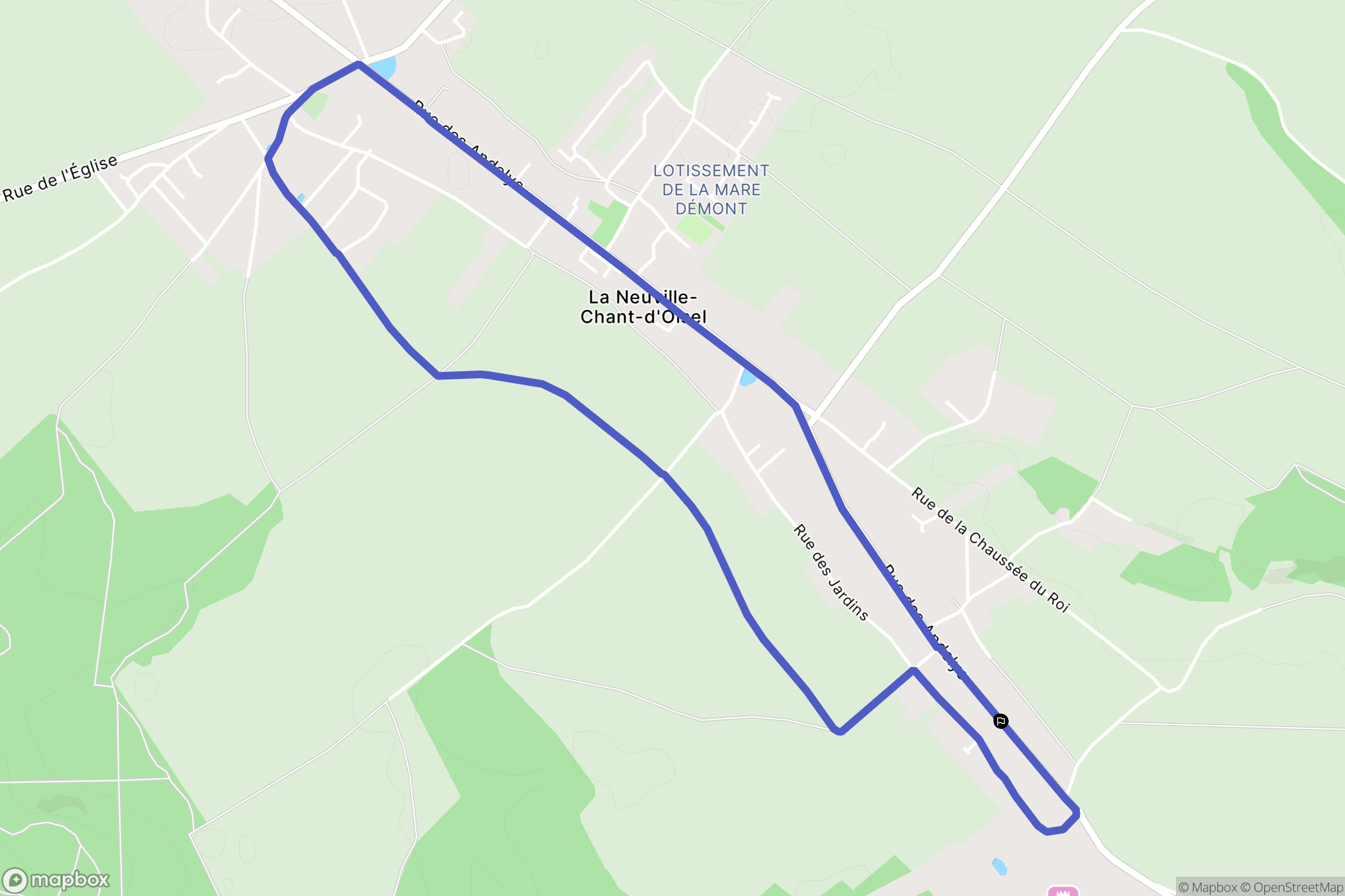 La Neuville-Chant-d'Oisel : carte du parcours de randonnée - France