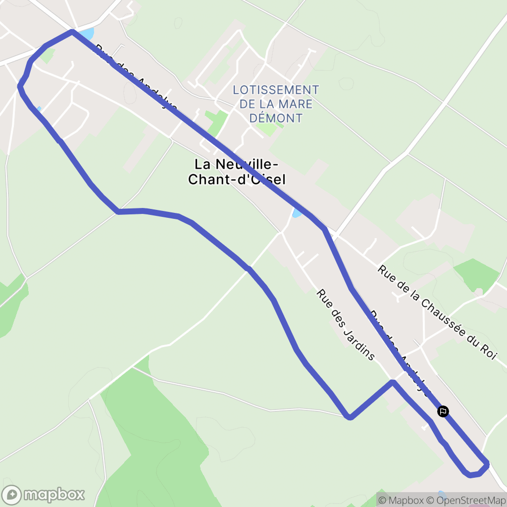 La Neuville-Chant-d'Oisel : carte du parcours de randonnée - France