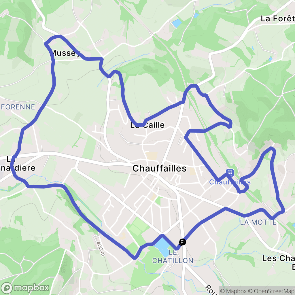 Chauffailles : carte du parcours de randonnée - France