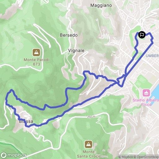 La Spezia : carte du parcours de randonnée - Italy