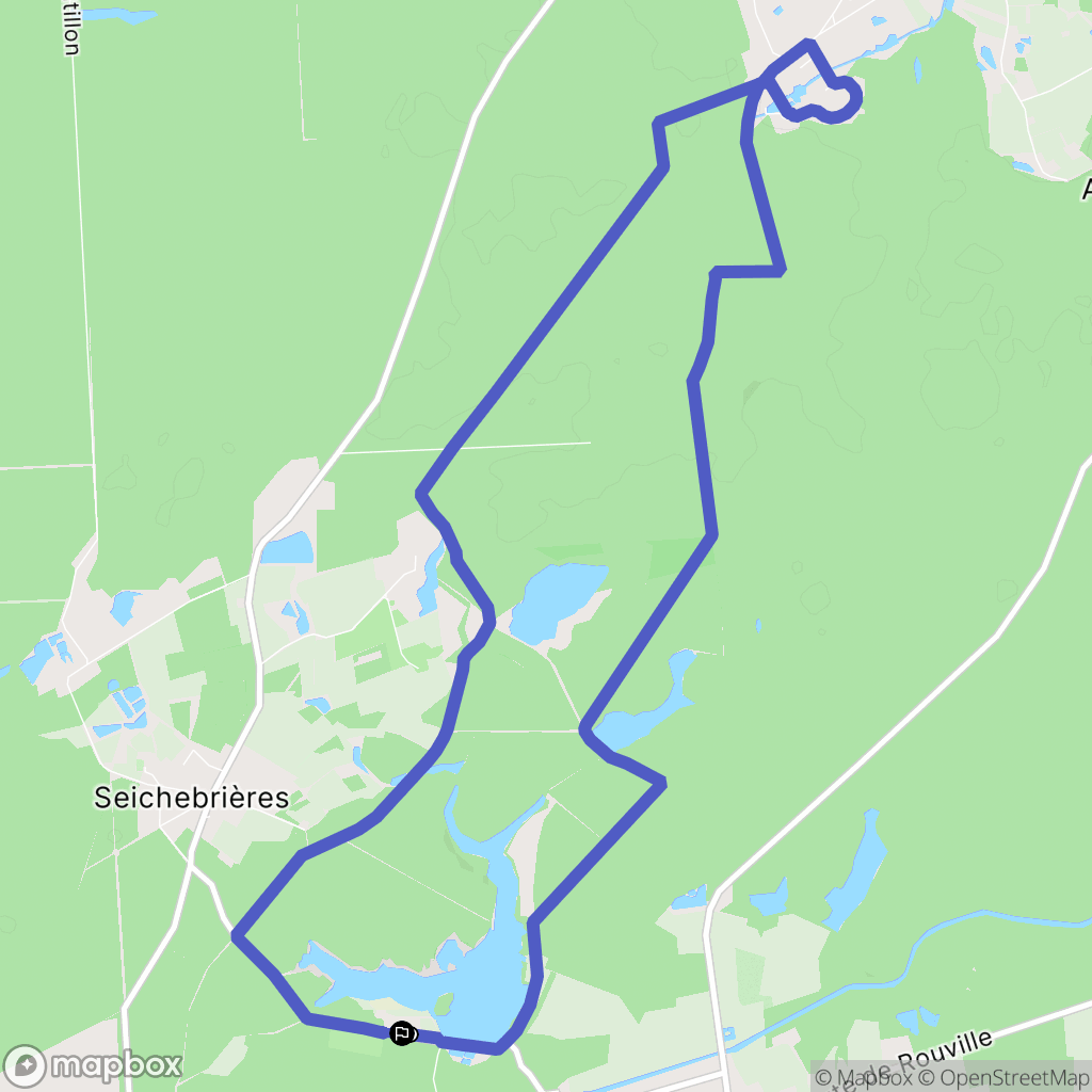 Combreux : carte du parcours de randonnée - France