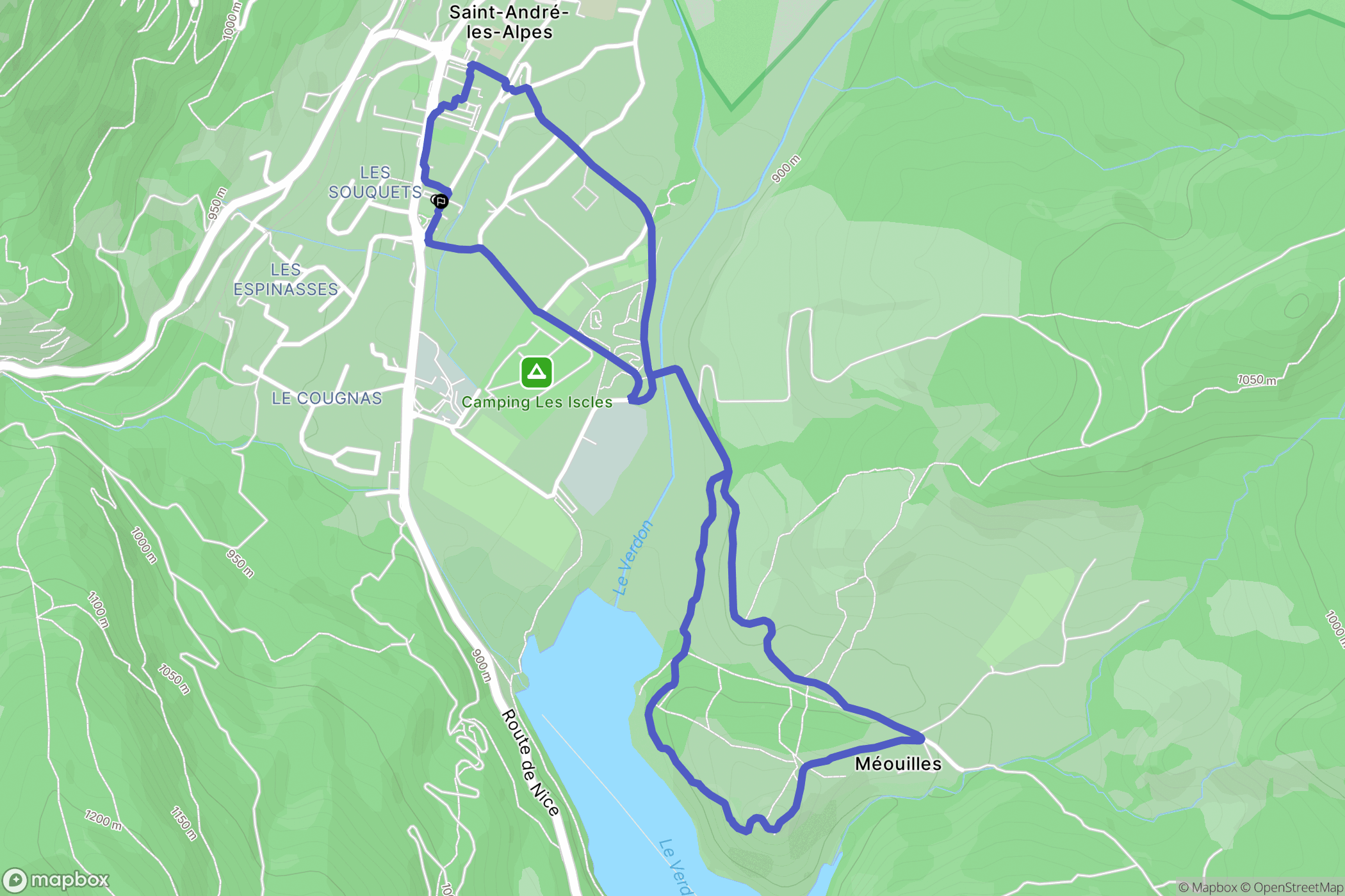 Saint-André-les-Alpes : carte du parcours de randonnée - France