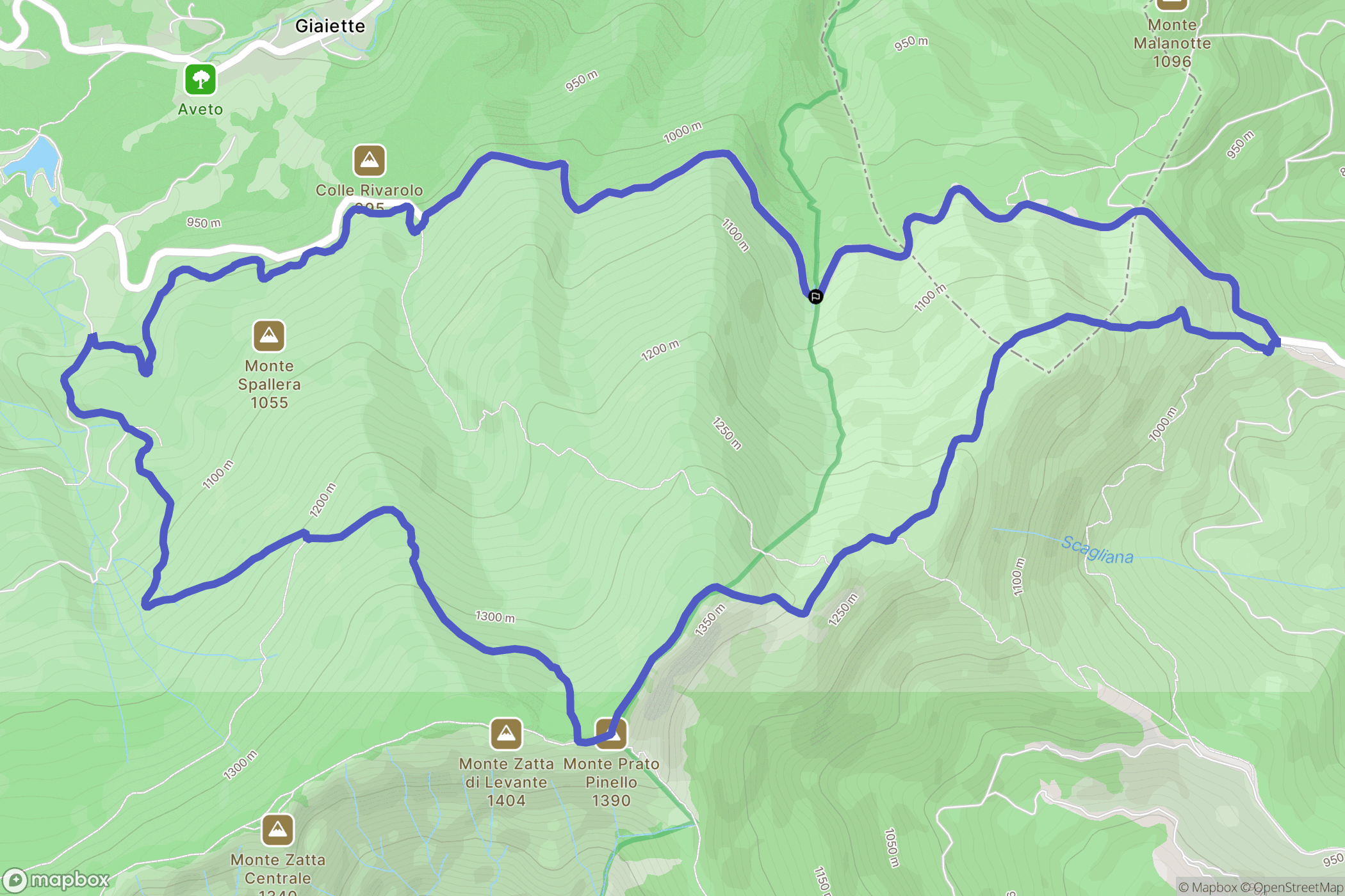  : carte du parcours de randonnée - Italy