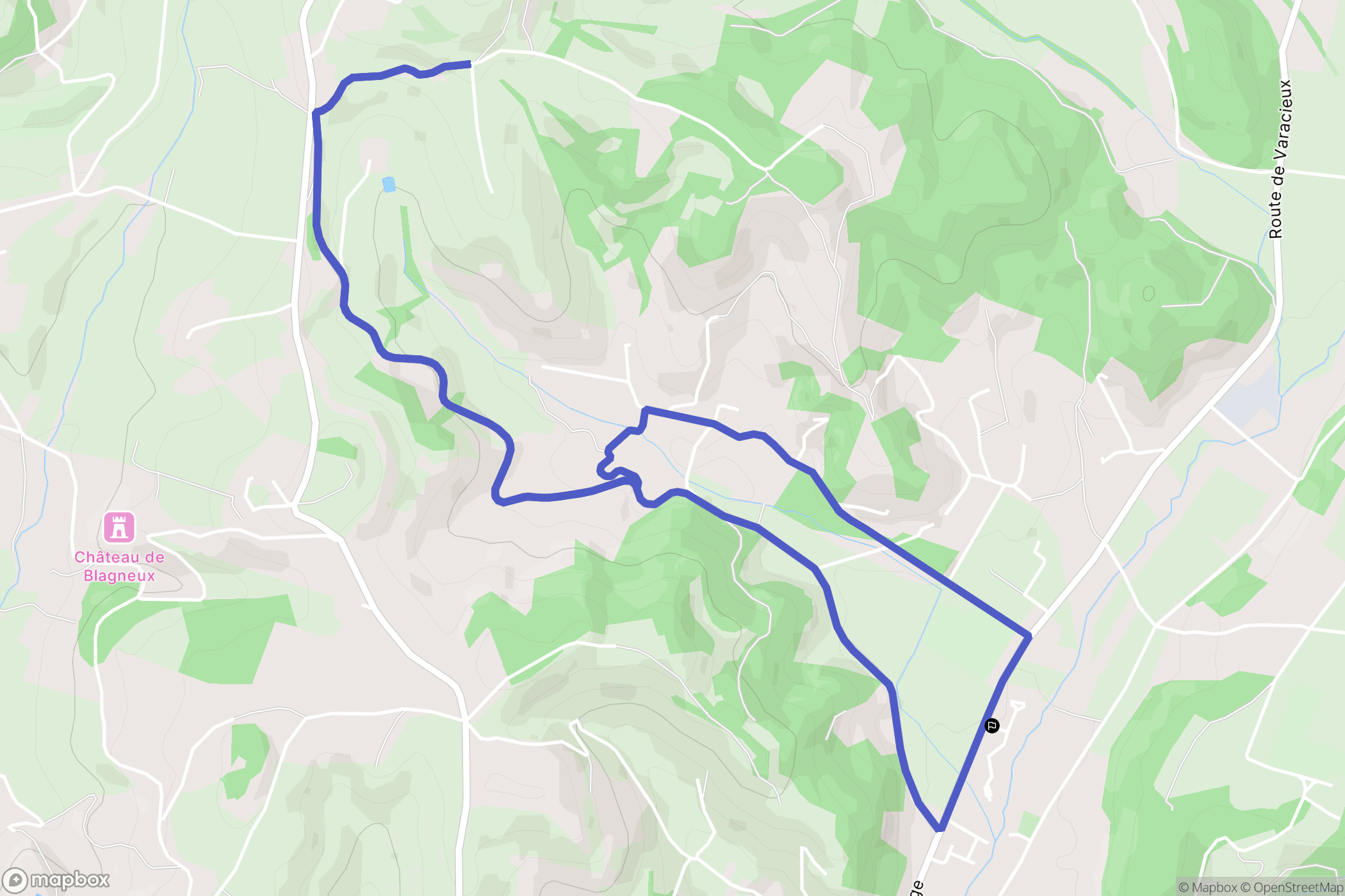 Saint-Vérand : carte du parcours de randonnée - France