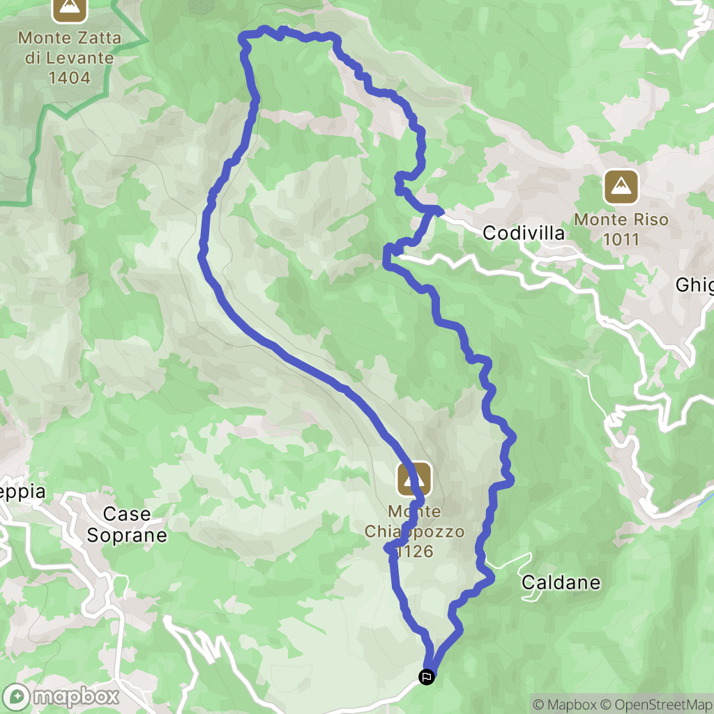: carte du parcours de randonnée - Italy