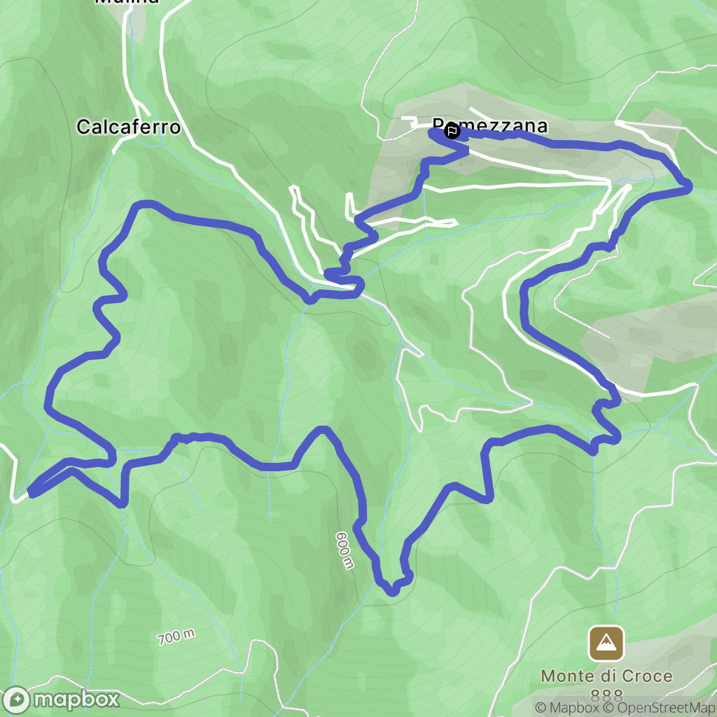Pomezzana : carte du parcours de randonnée - Italy