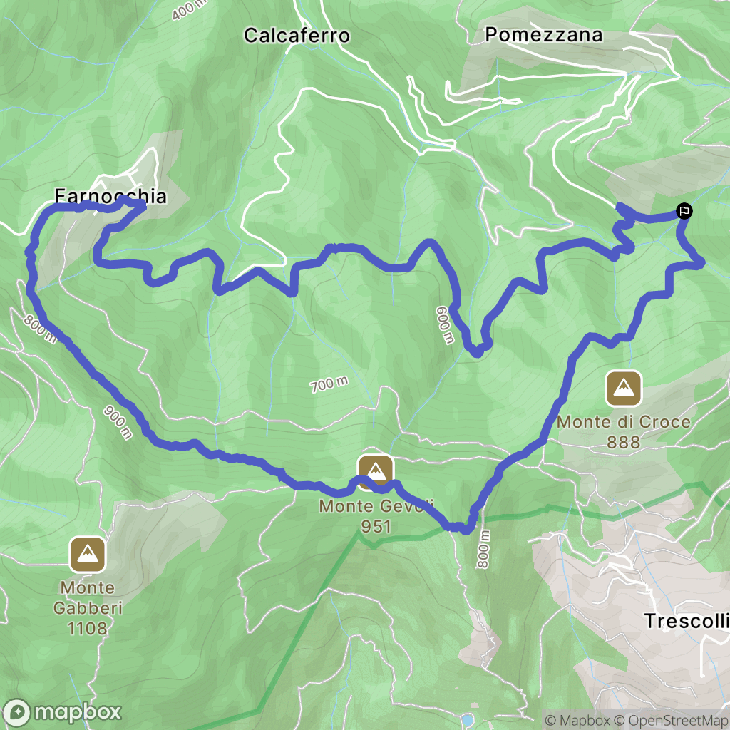 : carte du parcours de randonnée - Italy