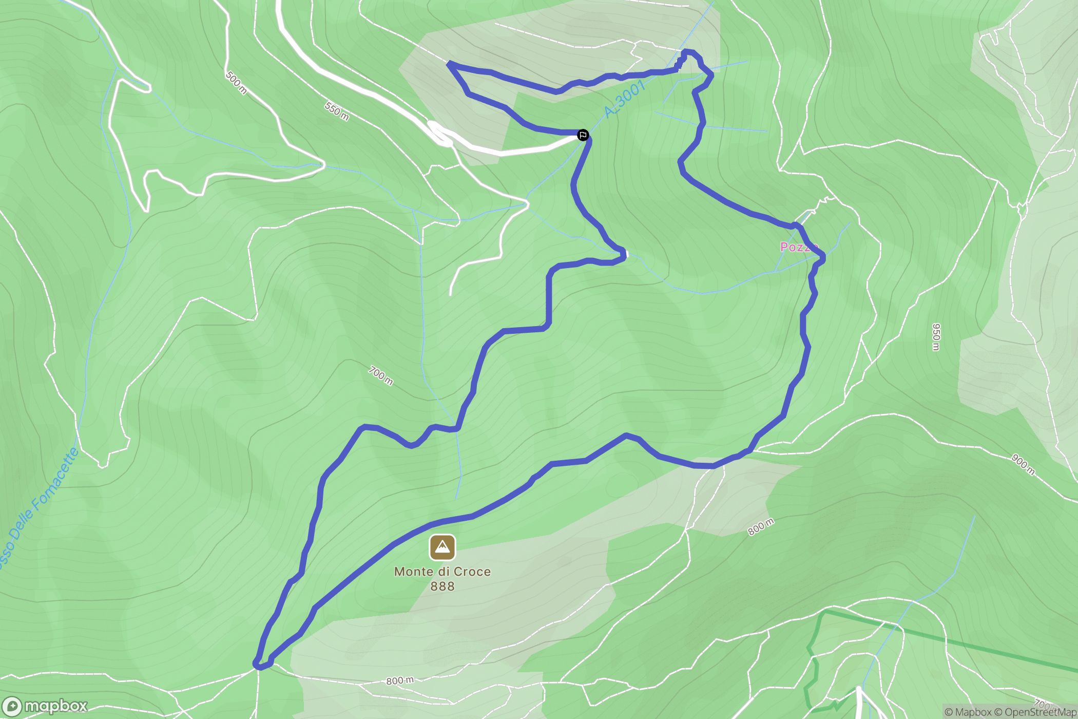 : carte du parcours de randonnée - Italy
